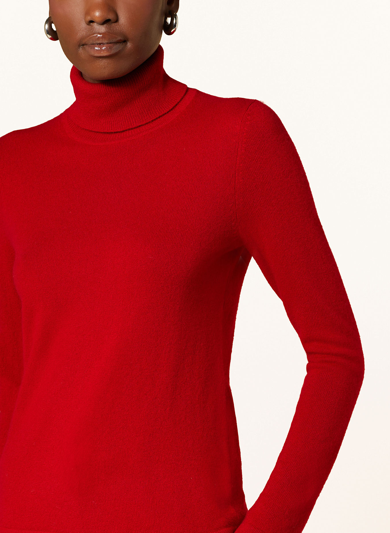 Cashmere Pulli Rot Damen Cashmere Rollkragenpullover