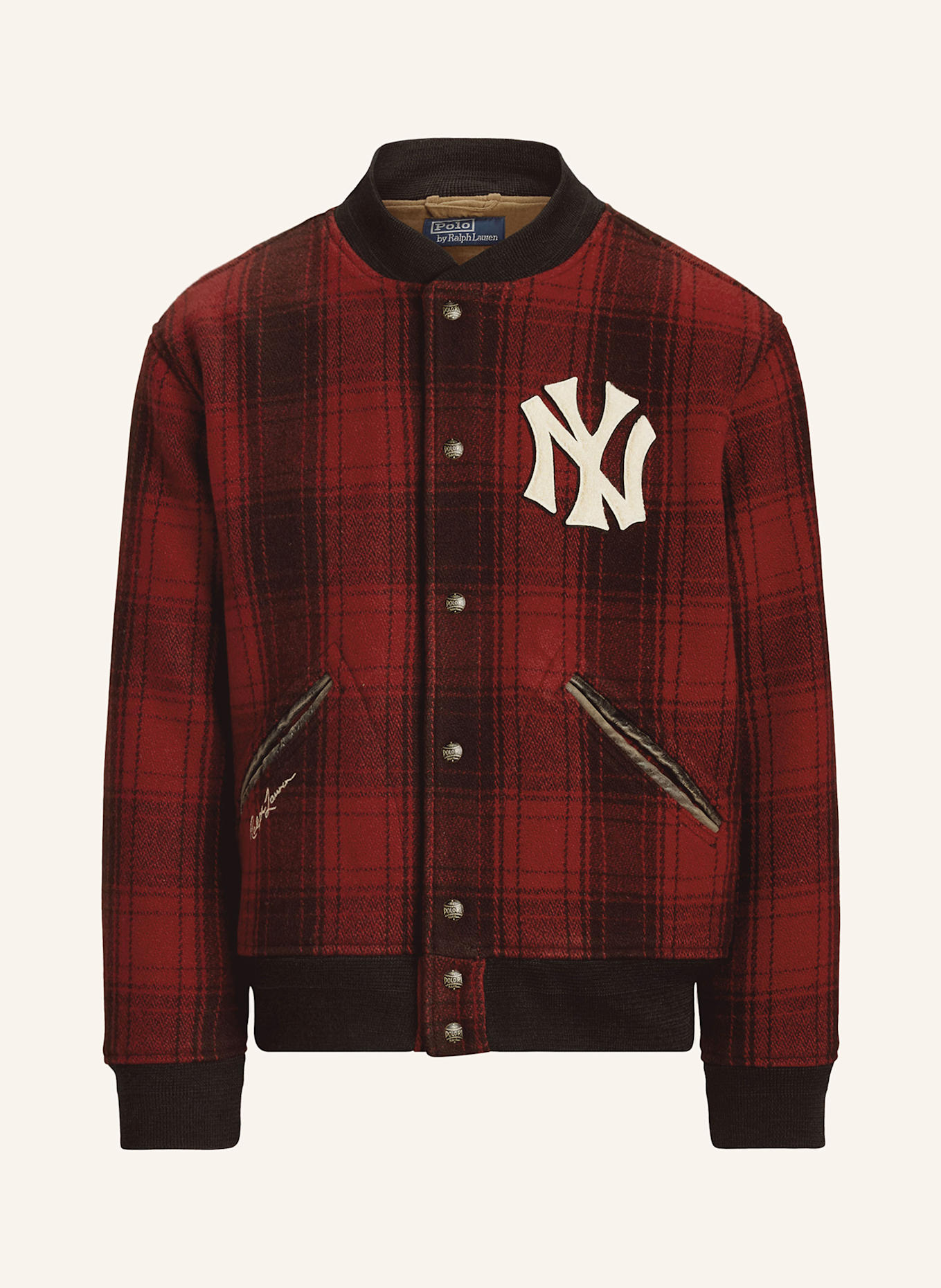 Polo jacket black and red online
