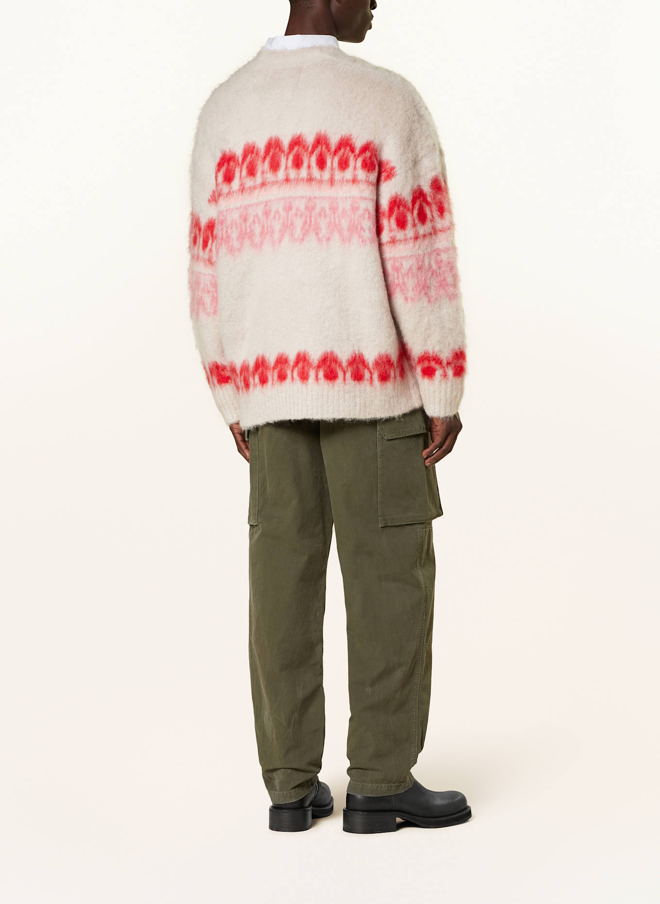 ISABEL MARANT Strickjacke DYSTON mit Mohair: BEIGE/ ROSA/ ROT