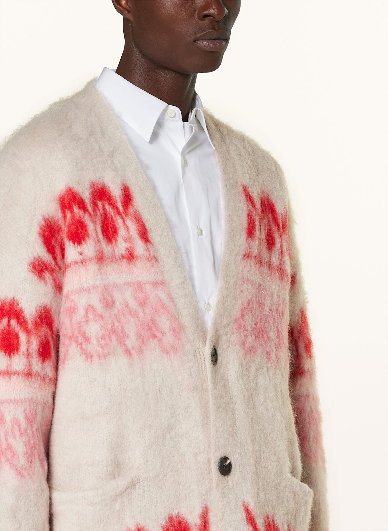 ISABEL MARANT Strickjacke DYSTON mit Mohair: BEIGE/ ROSA/ ROT