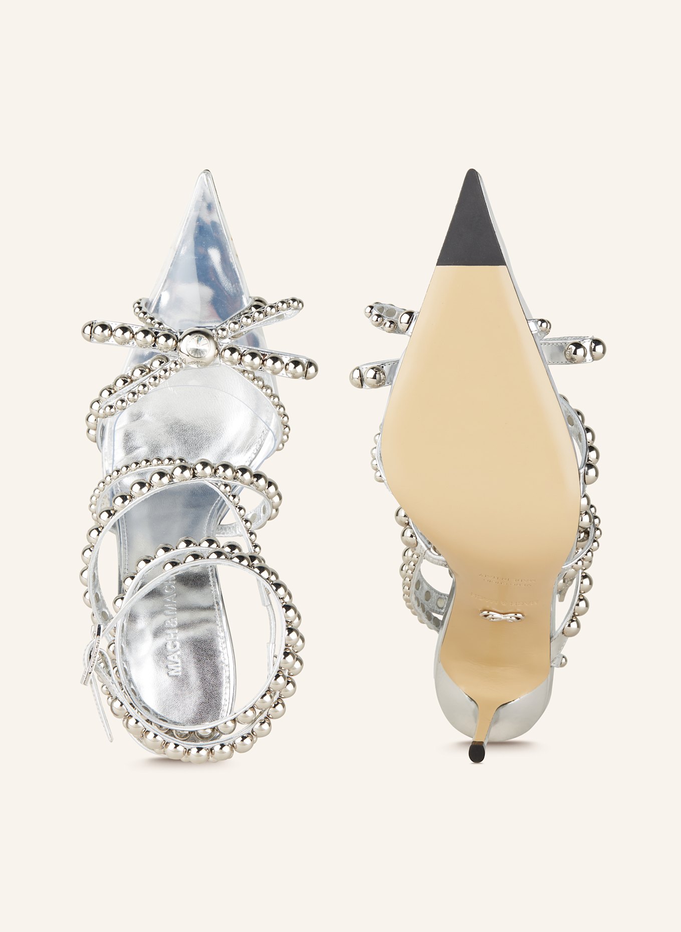 MACH & MACH Sandals with rivets, Color: SILVER (Image 5)