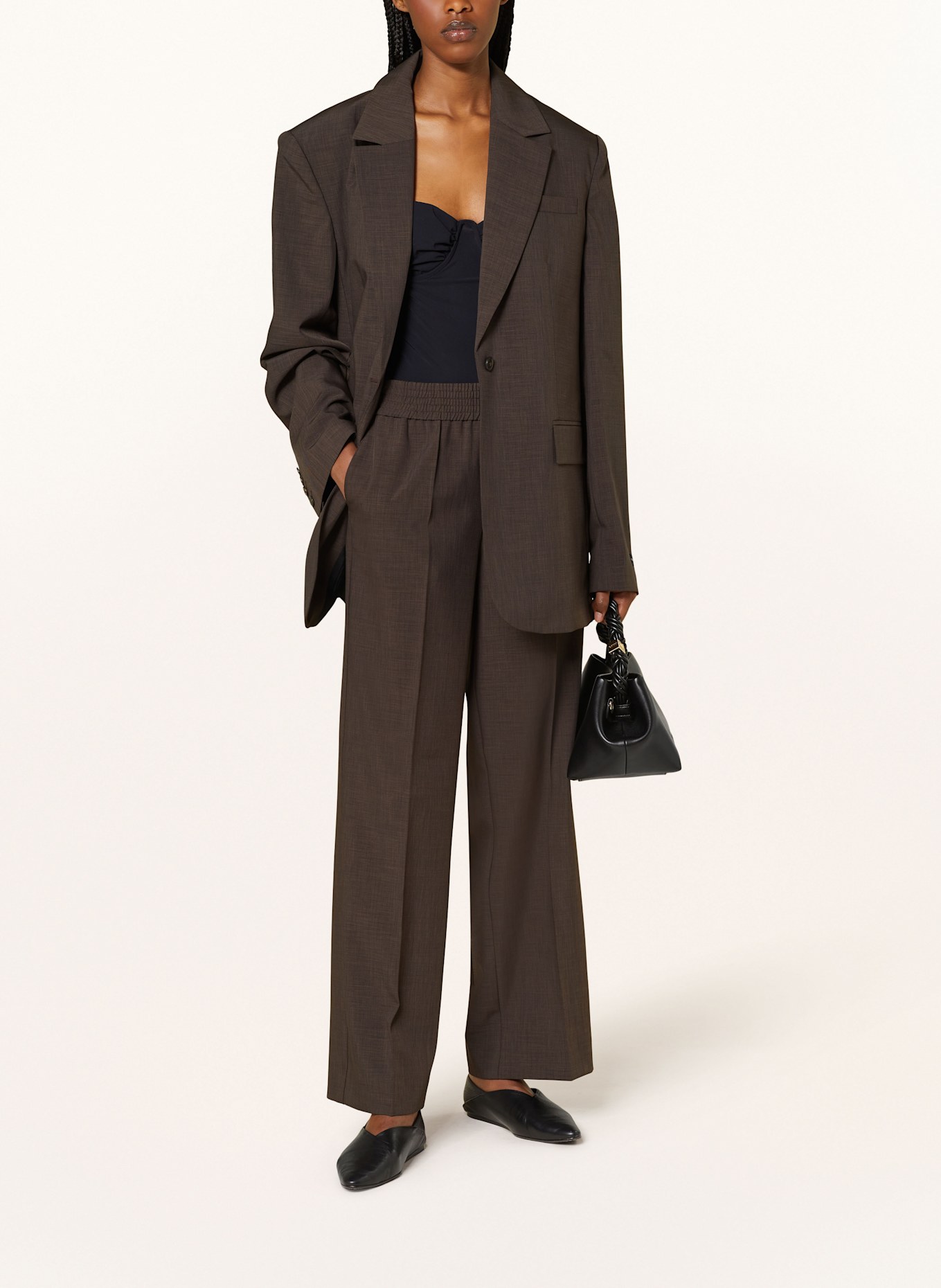 Herskind Wide leg trousers PINKY, Color: DARK BROWN (Image 2)