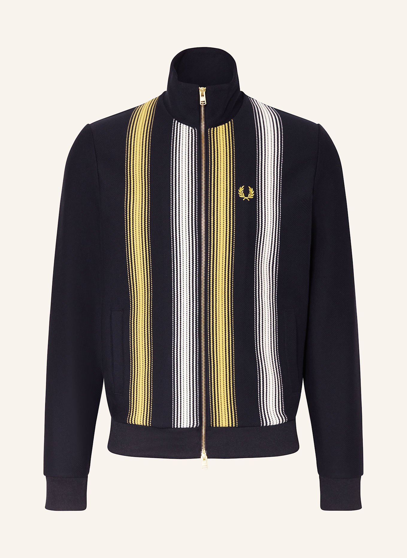 FRED PERRY Sweat jacket in dark blue white yellow