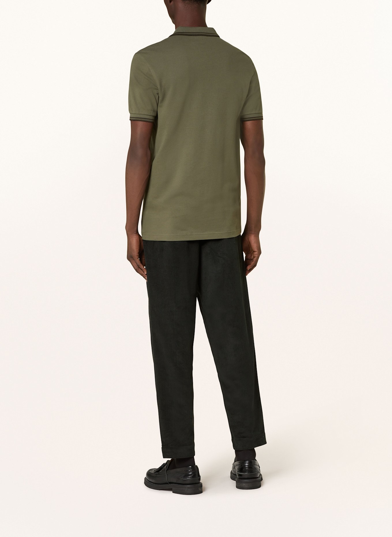 FRED PERRY Corduroy trousers tapered fit: DARK GREEN