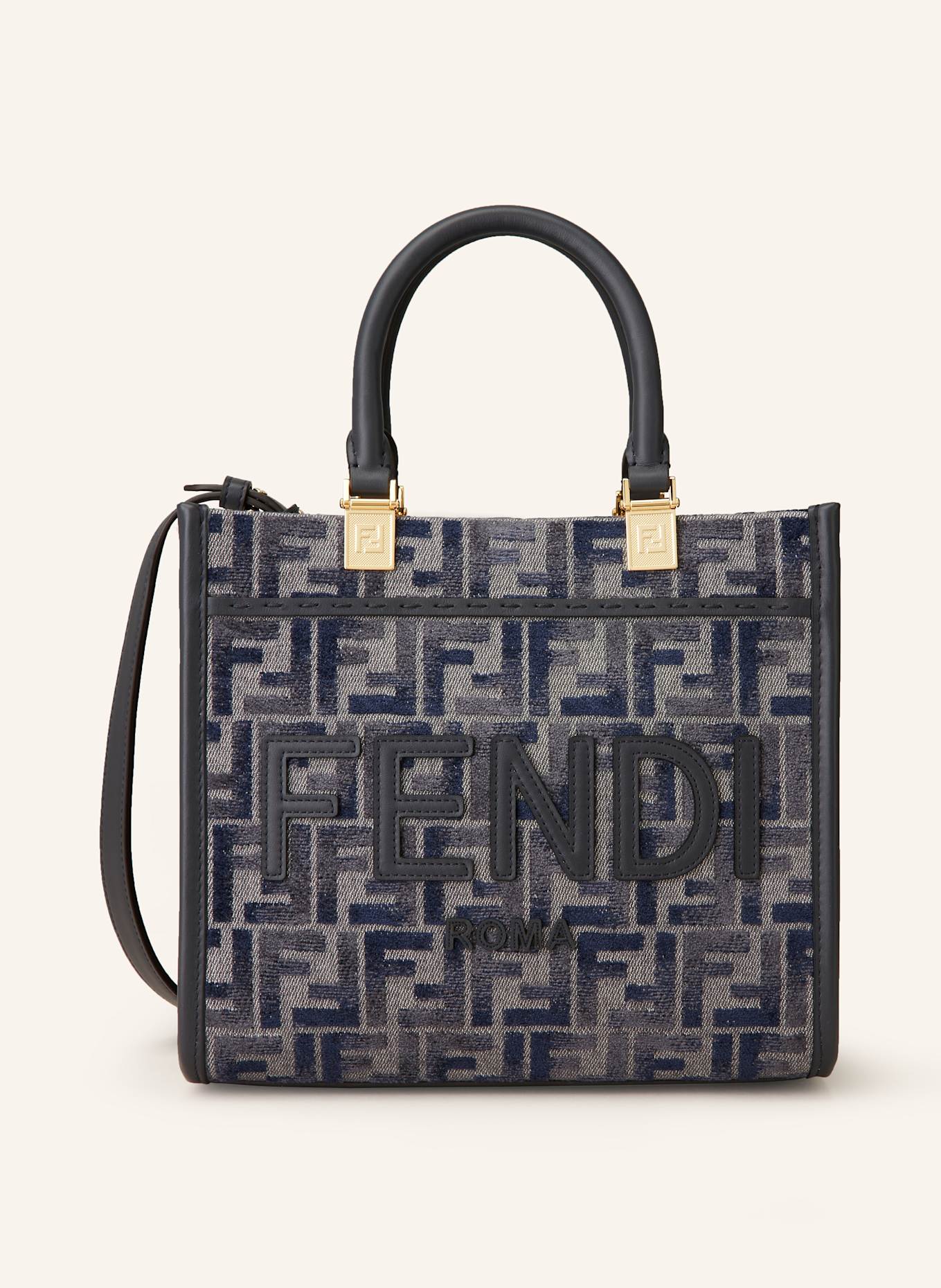 FENDI Handbag SUNSHINE SMALL in dark blue dark gray blue gray