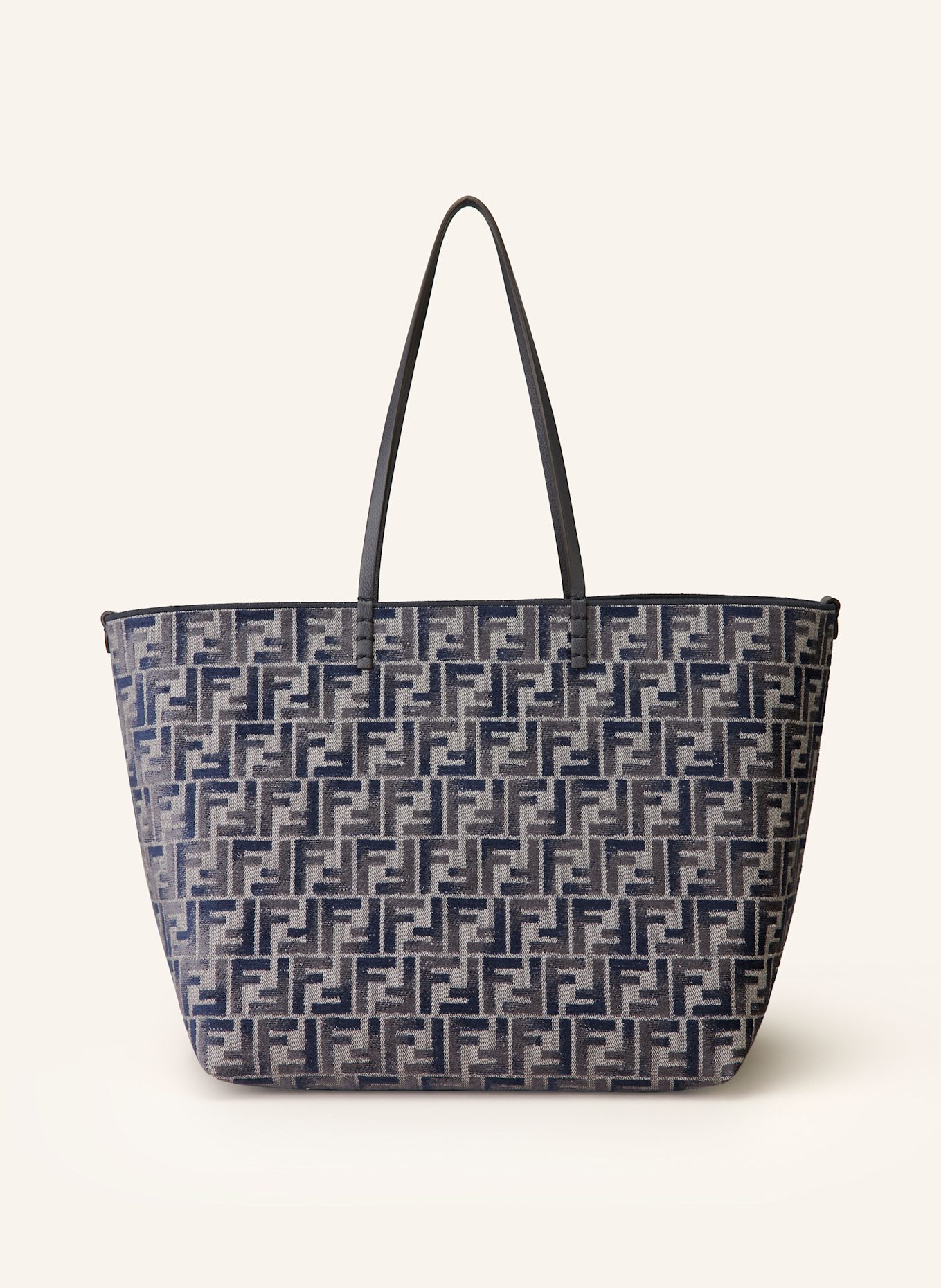 FENDI Shopper ROLL LARGE with pouch in dark blue blue gray