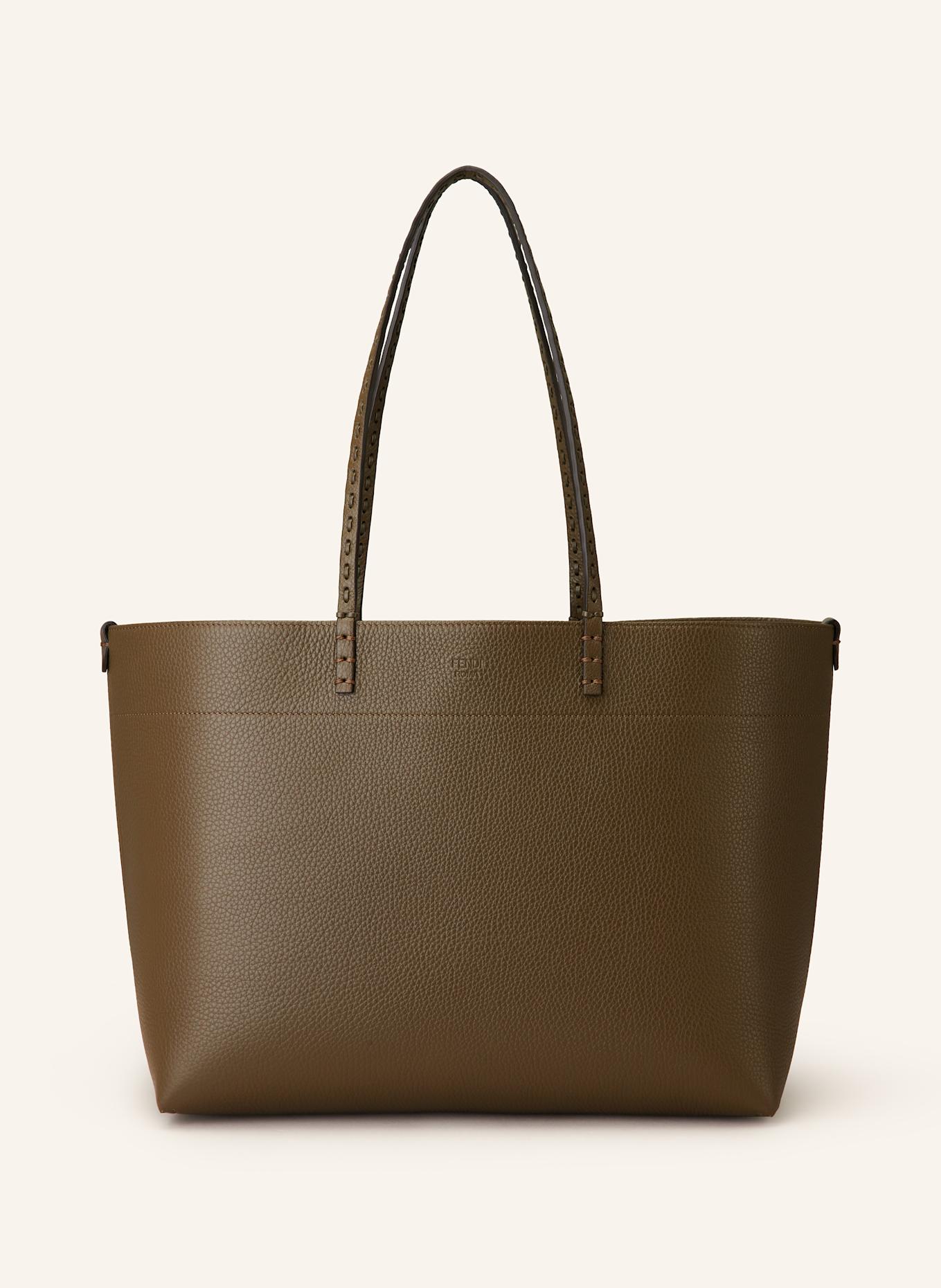 FENDI Shopper ROLL MEDIUM SELLERIA mit Pouch in khaki