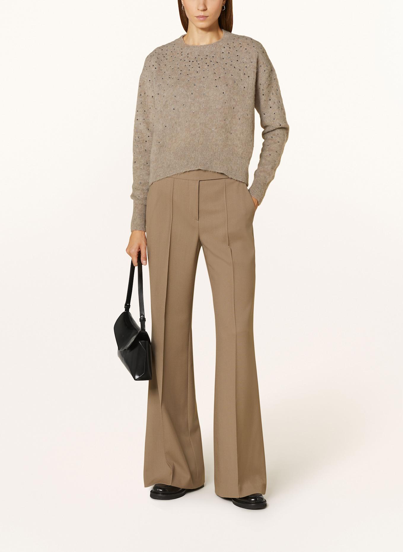 windsor. Wide leg trousers, Color: BROWN (Image 2)