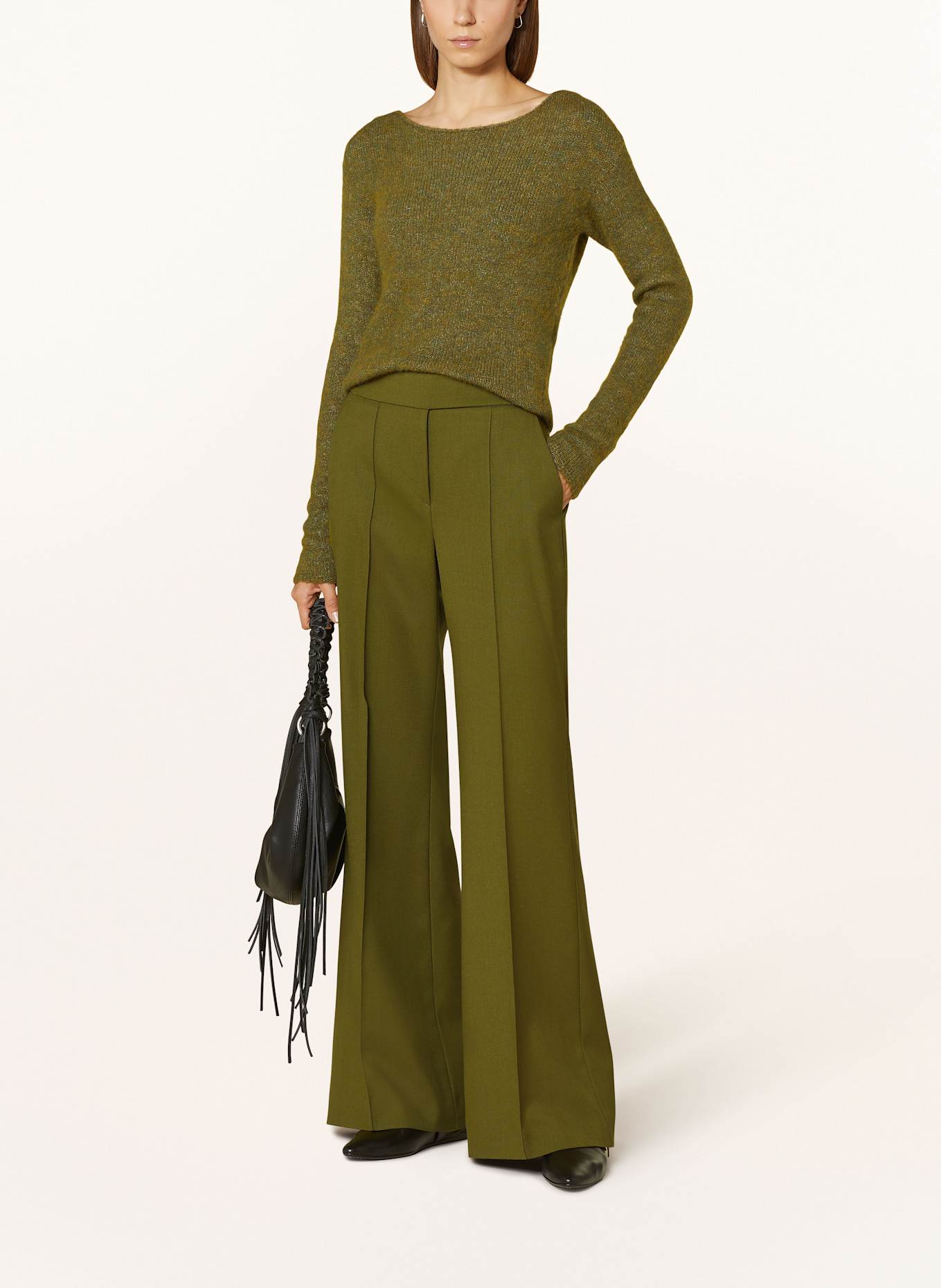 windsor. Wide leg trousers, Color: OLIVE (Image 2)