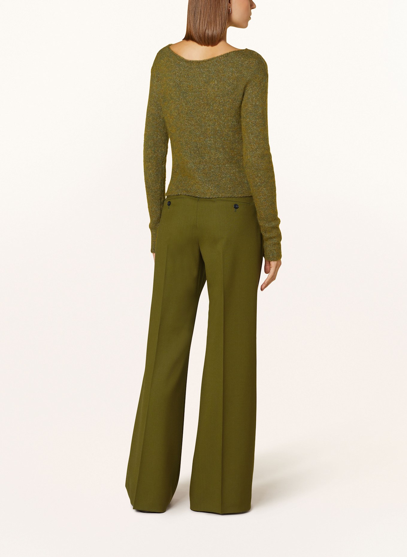 windsor. Wide leg trousers, Color: OLIVE (Image 3)