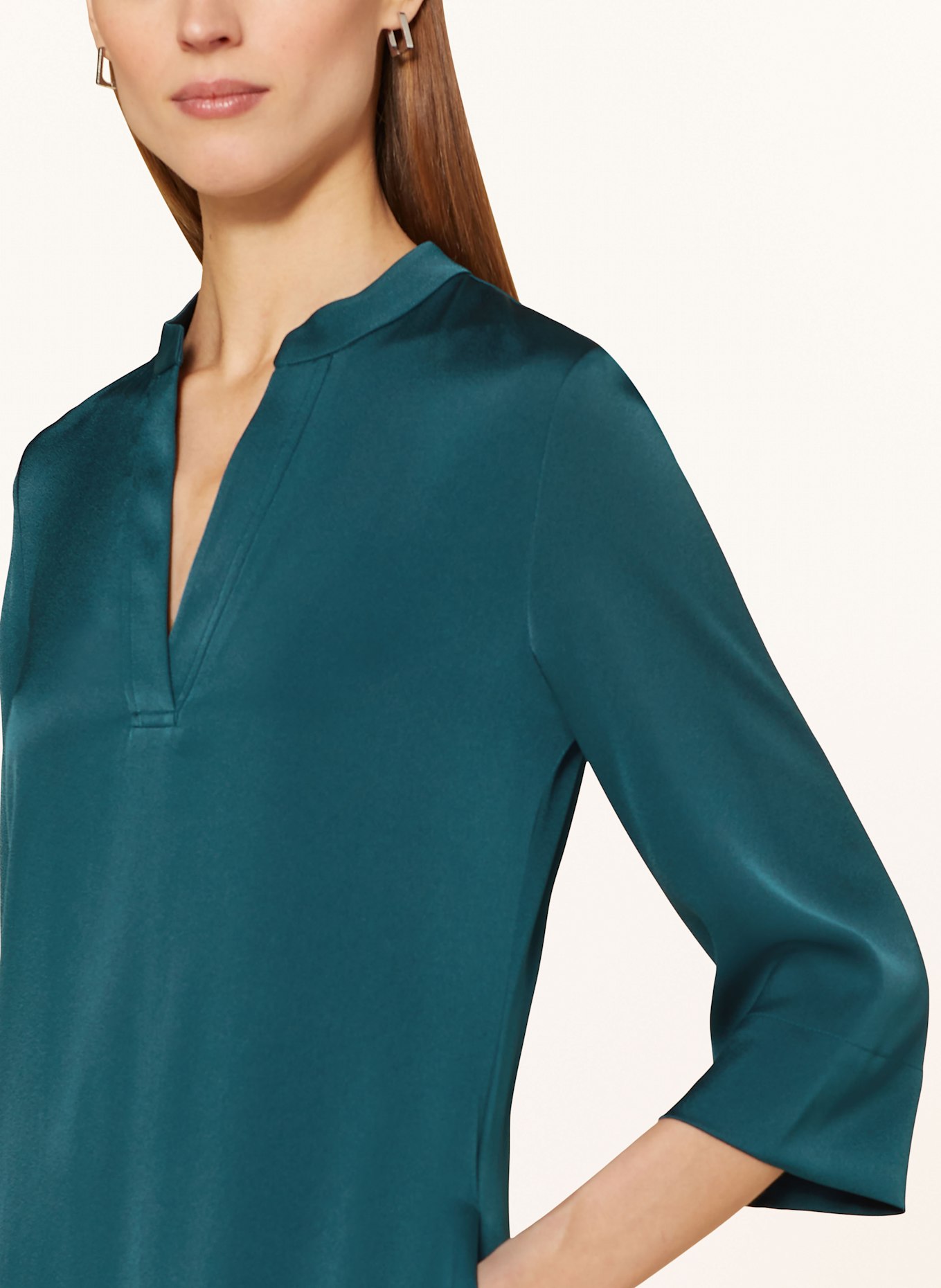 windsor. Satinkleid mit 3/4-Arm: PETROL