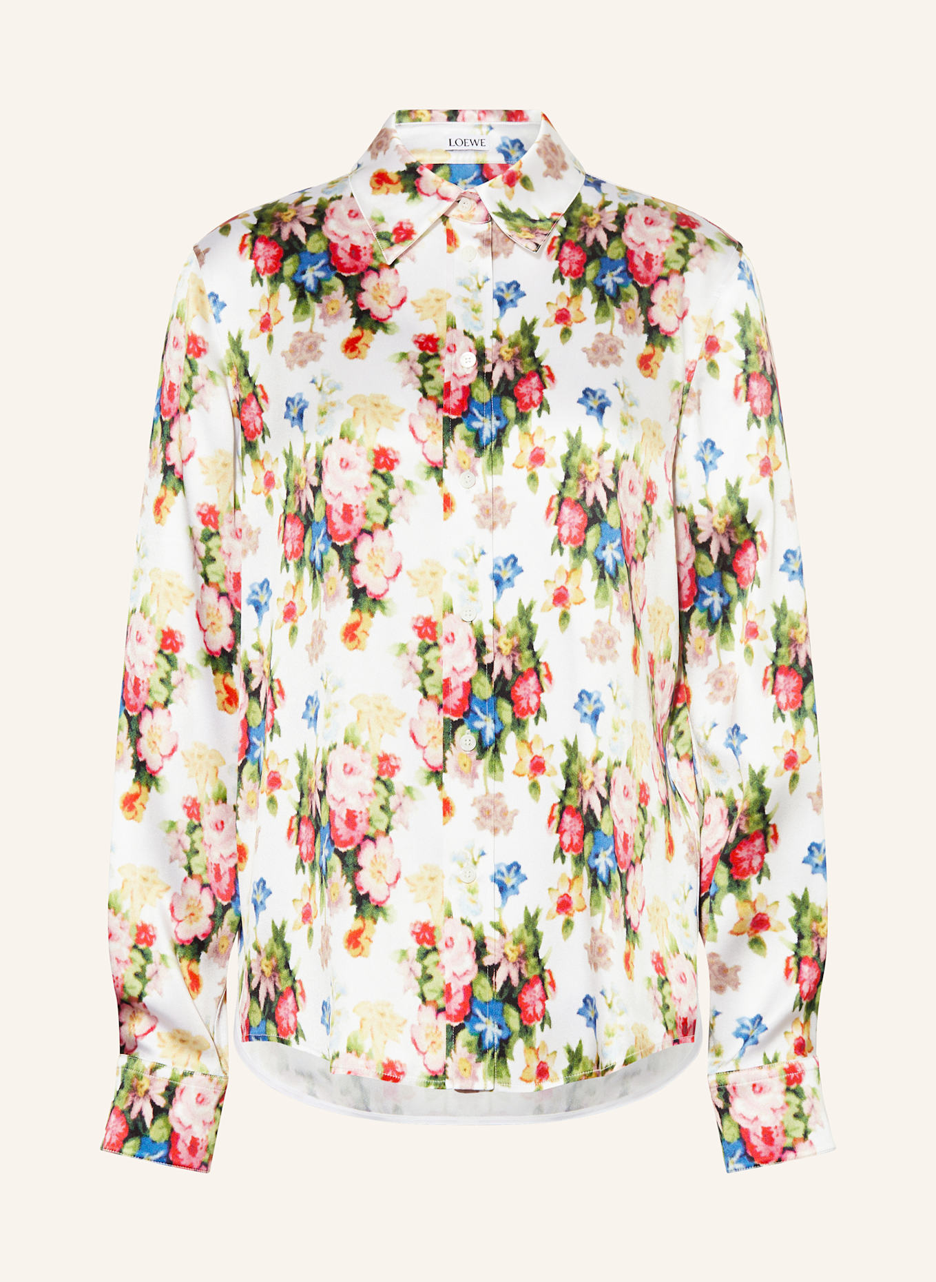 LOEWE Chemisier en soie: VERT / ROSE FUCHSIA / BLEU