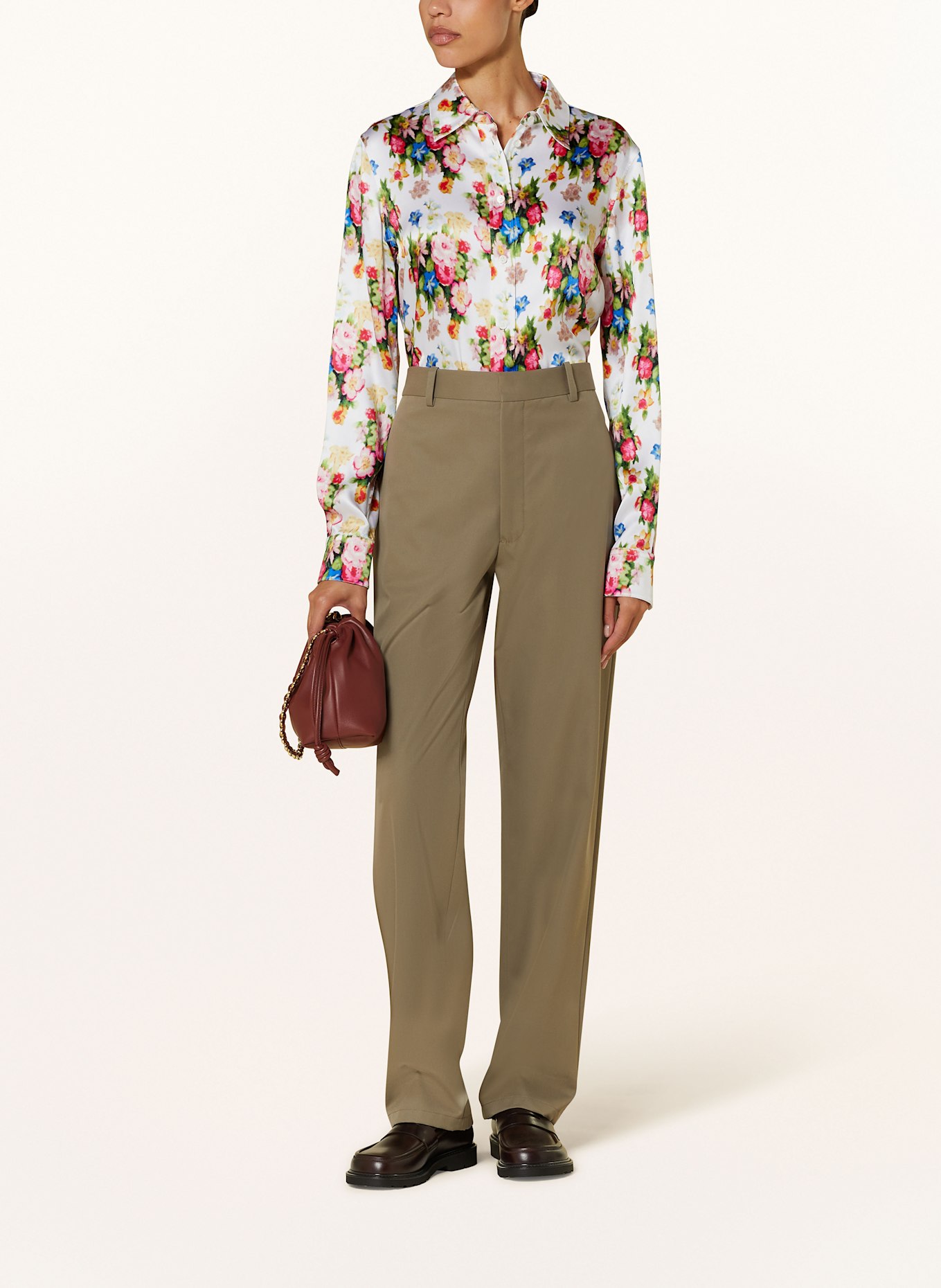 LOEWE Chemisier en soie: VERT / ROSE FUCHSIA / BLEU