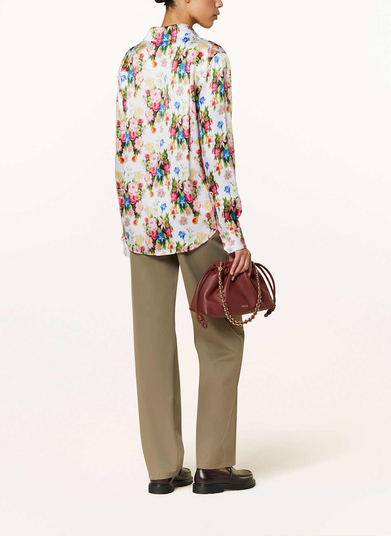 LOEWE Chemisier en soie: VERT / ROSE FUCHSIA / BLEU