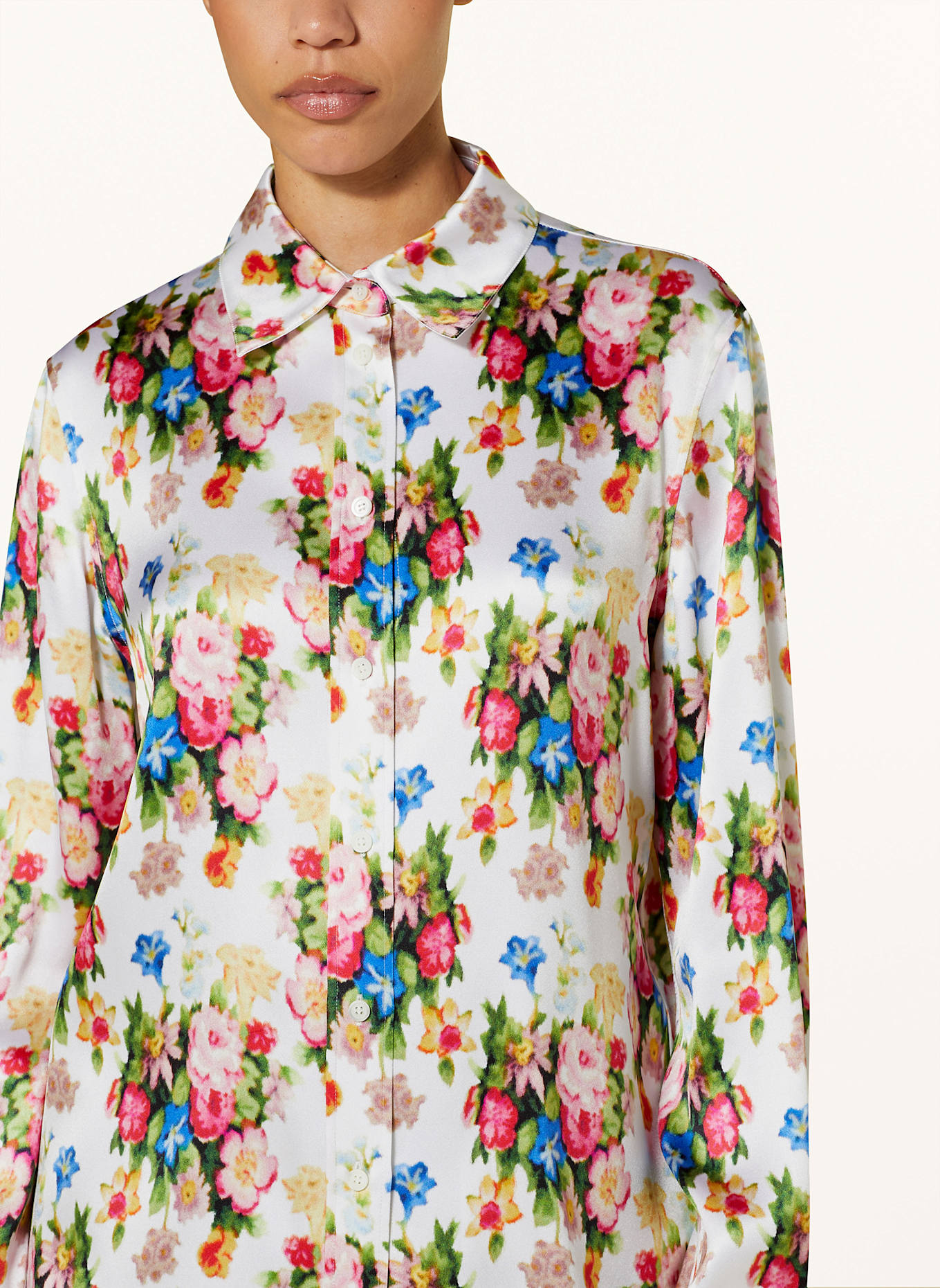 LOEWE Chemisier en soie: VERT / ROSE FUCHSIA / BLEU