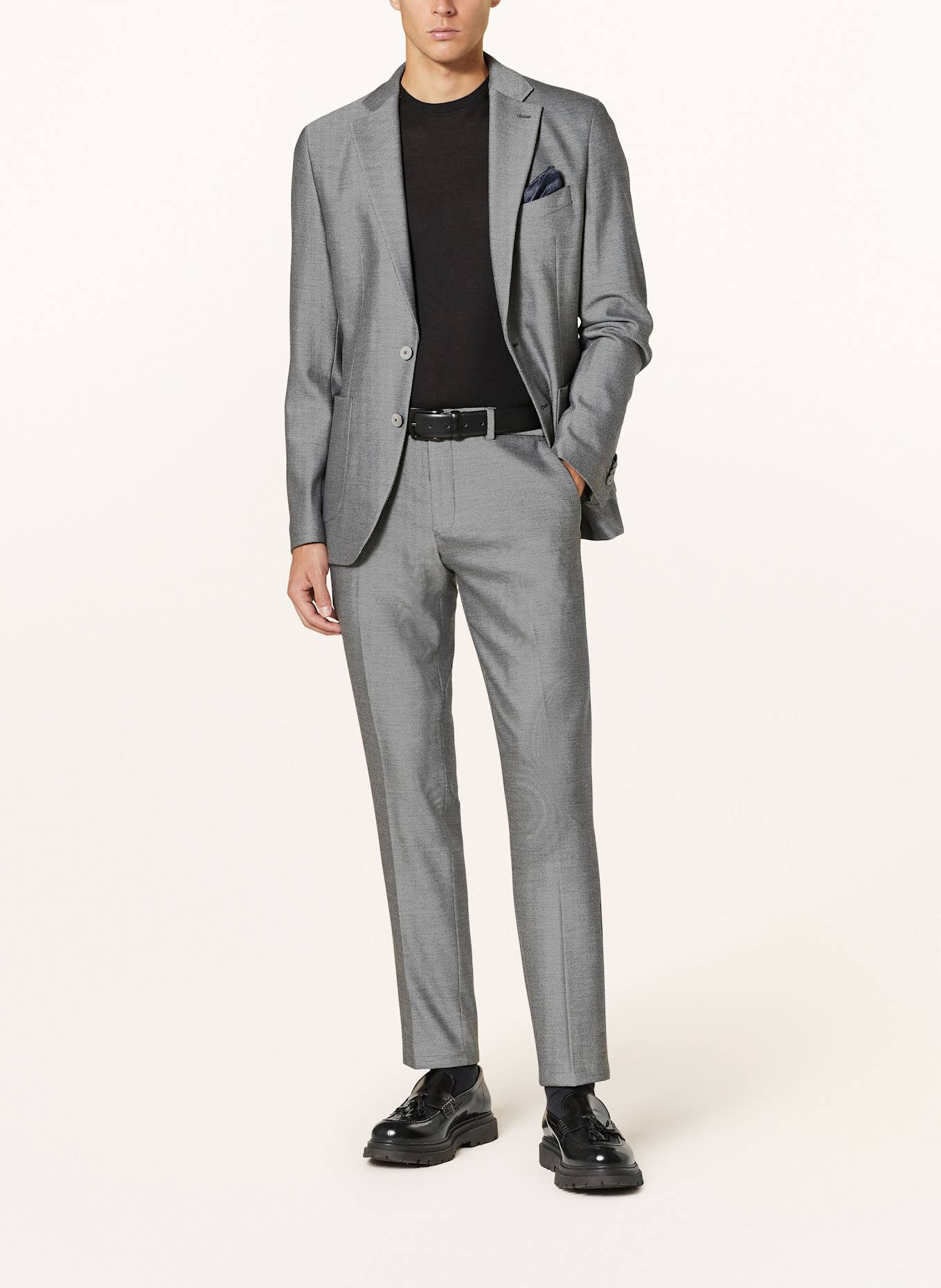 PAUL Spodnie garniturowe extra slim fit z dżerseju, Kolor: 940 Charcoal (Obrazek 2)