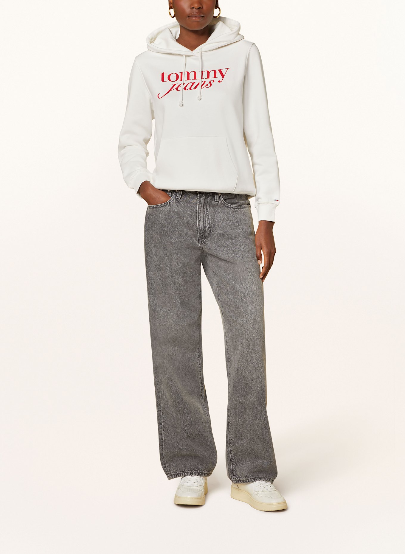 TOMMY JEANS Hoodie: ECRU
