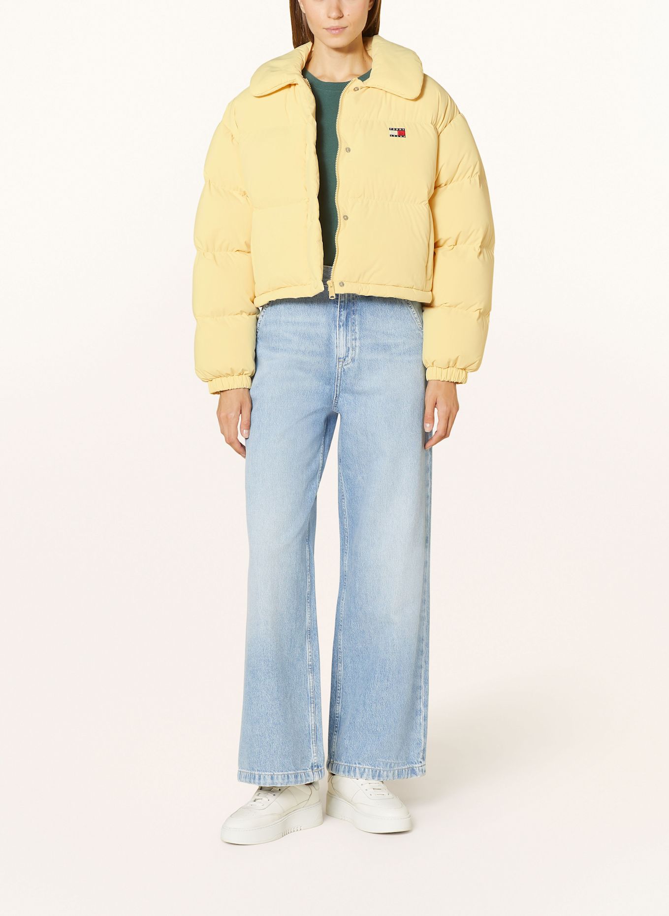 TOMMY JEANS Cropped-Steppjacke in hellgelb