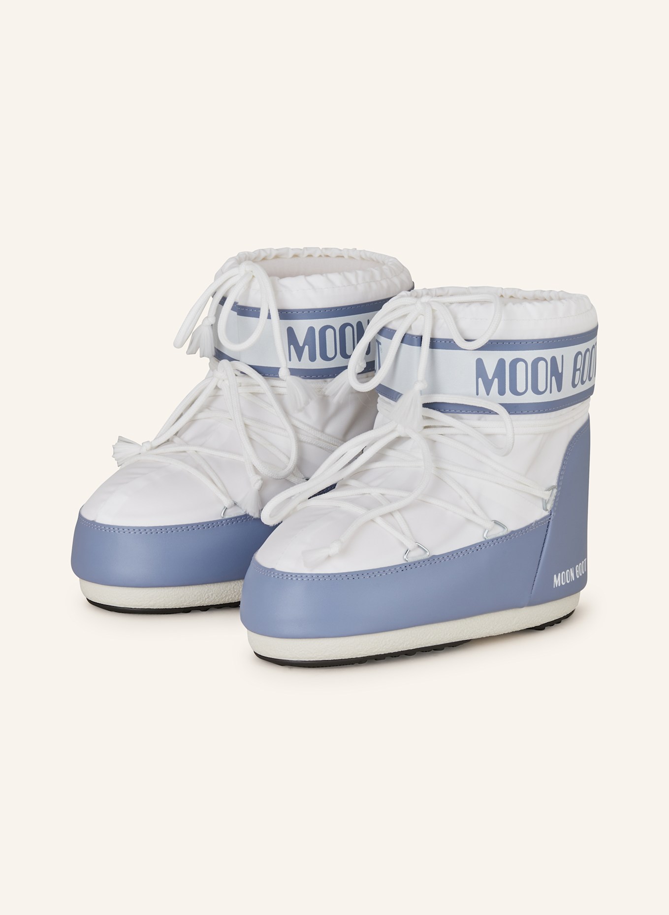 MOON BOOT Moon Boots ICON LOW NYLON: HELLBLAU / WEISS