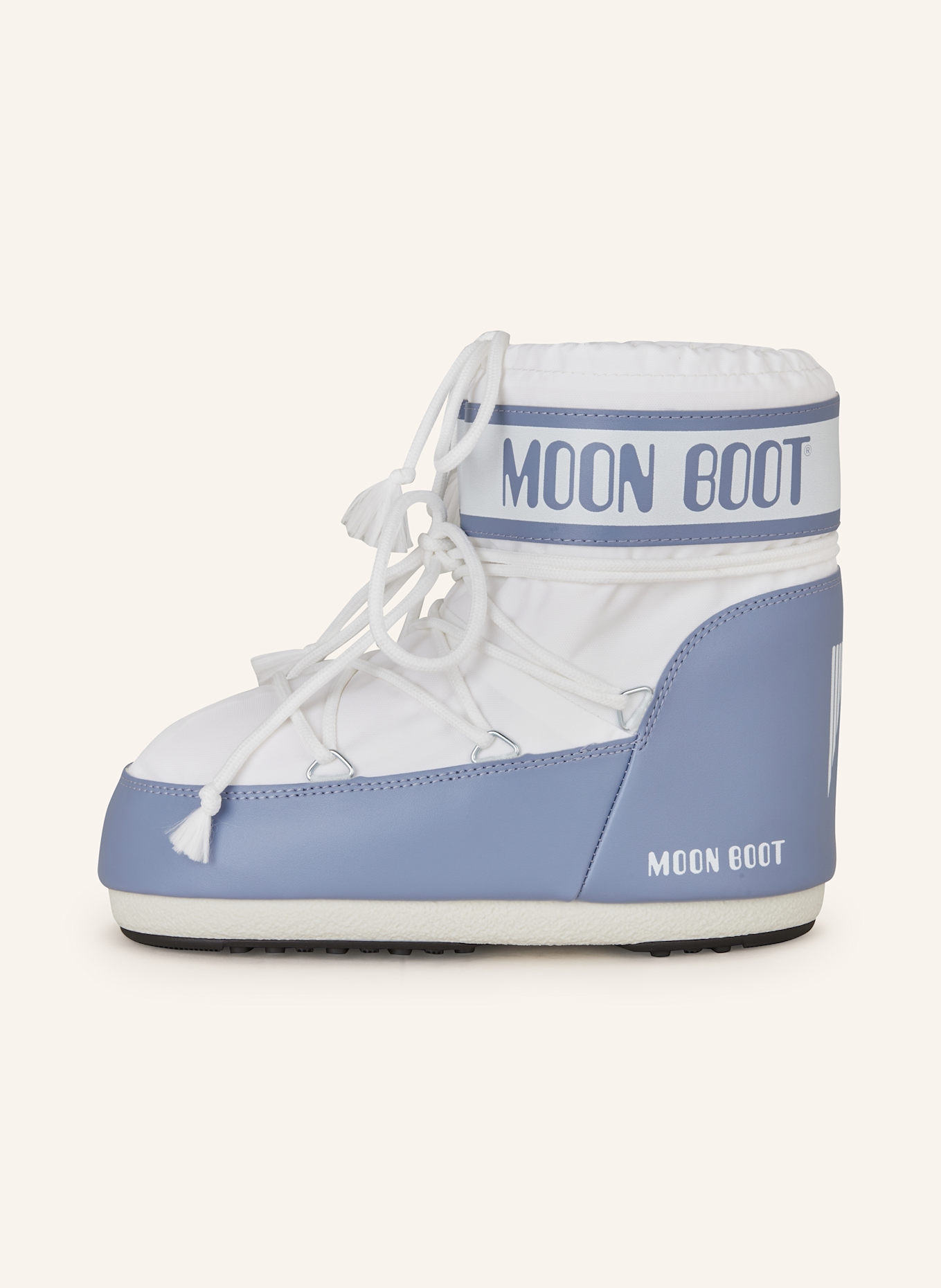 MOON BOOT Moon Boots ICON LOW NYLON: HELLBLAU / WEISS