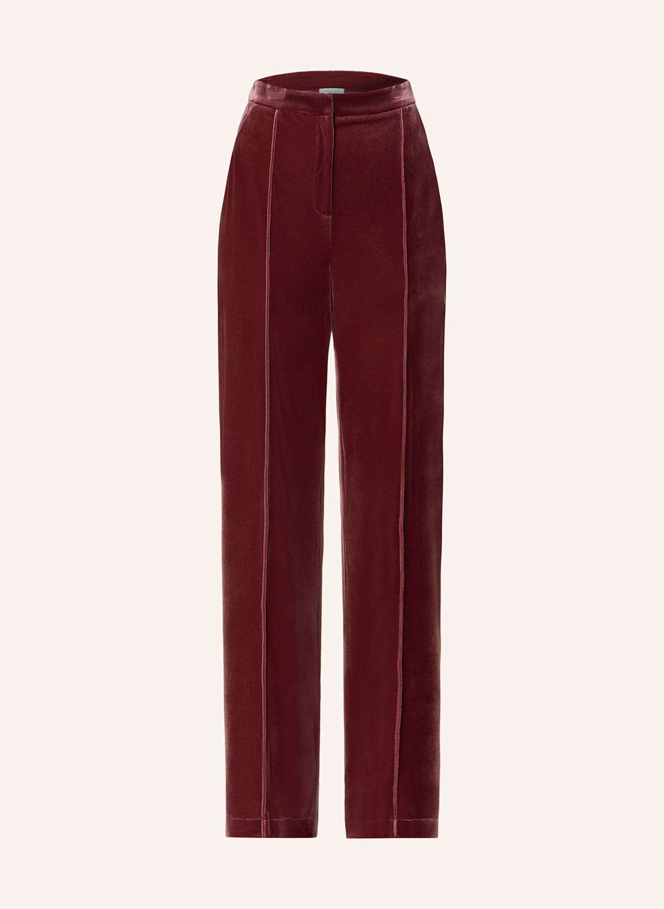 PATRIZIA PEPE Spodnie marlena z aksamitu: CIEMNOCZERWONY