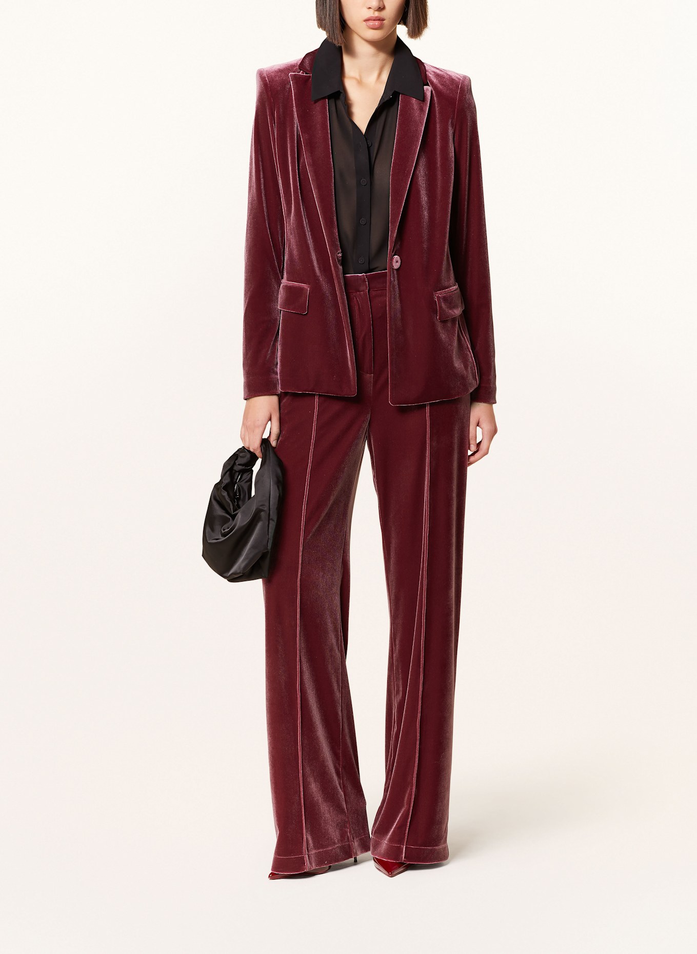 PATRIZIA PEPE Spodnie marlena z aksamitu: CIEMNOCZERWONY