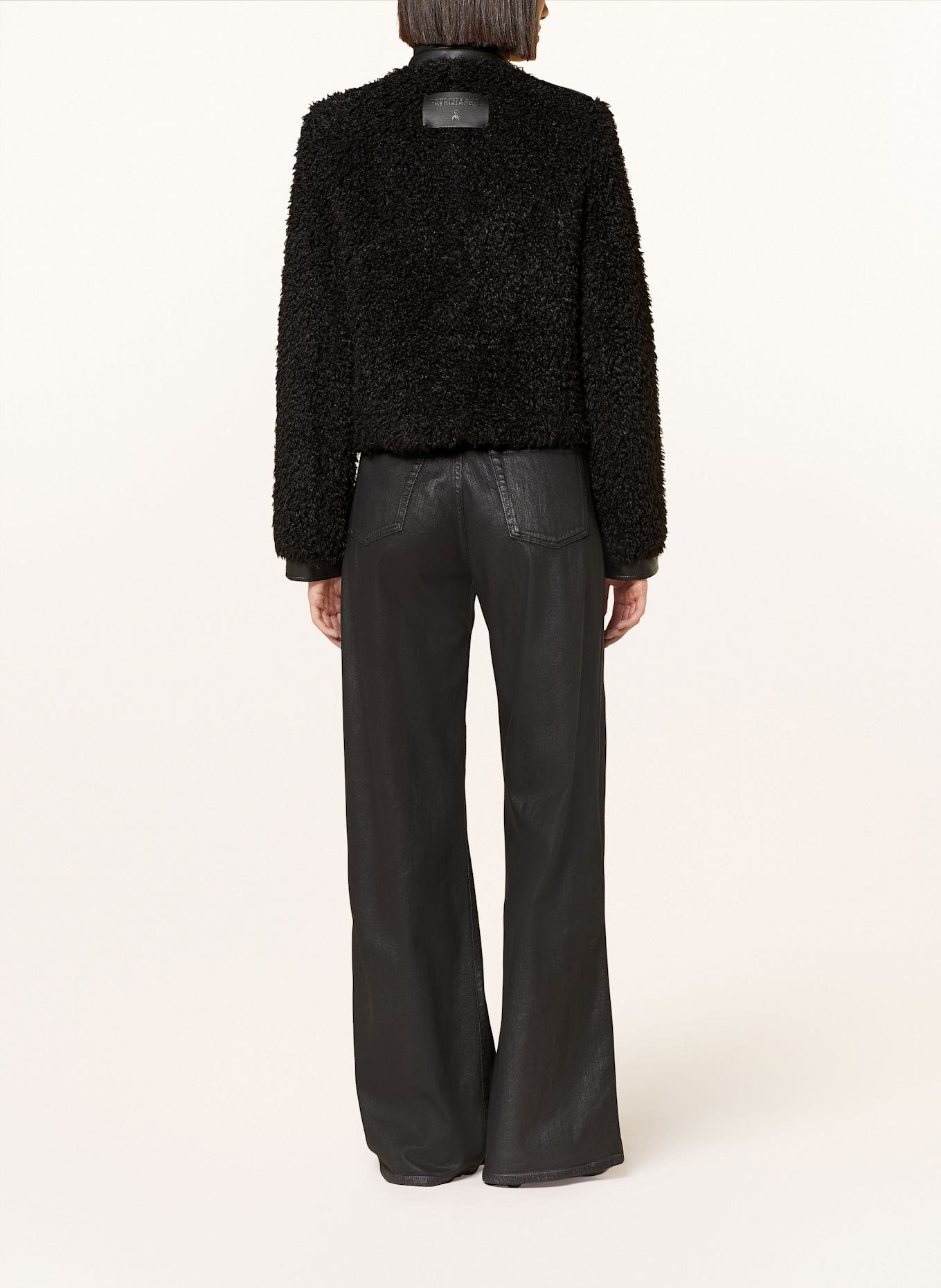 PATRIZIA PEPE Plyšová bunda: ČERNÁ