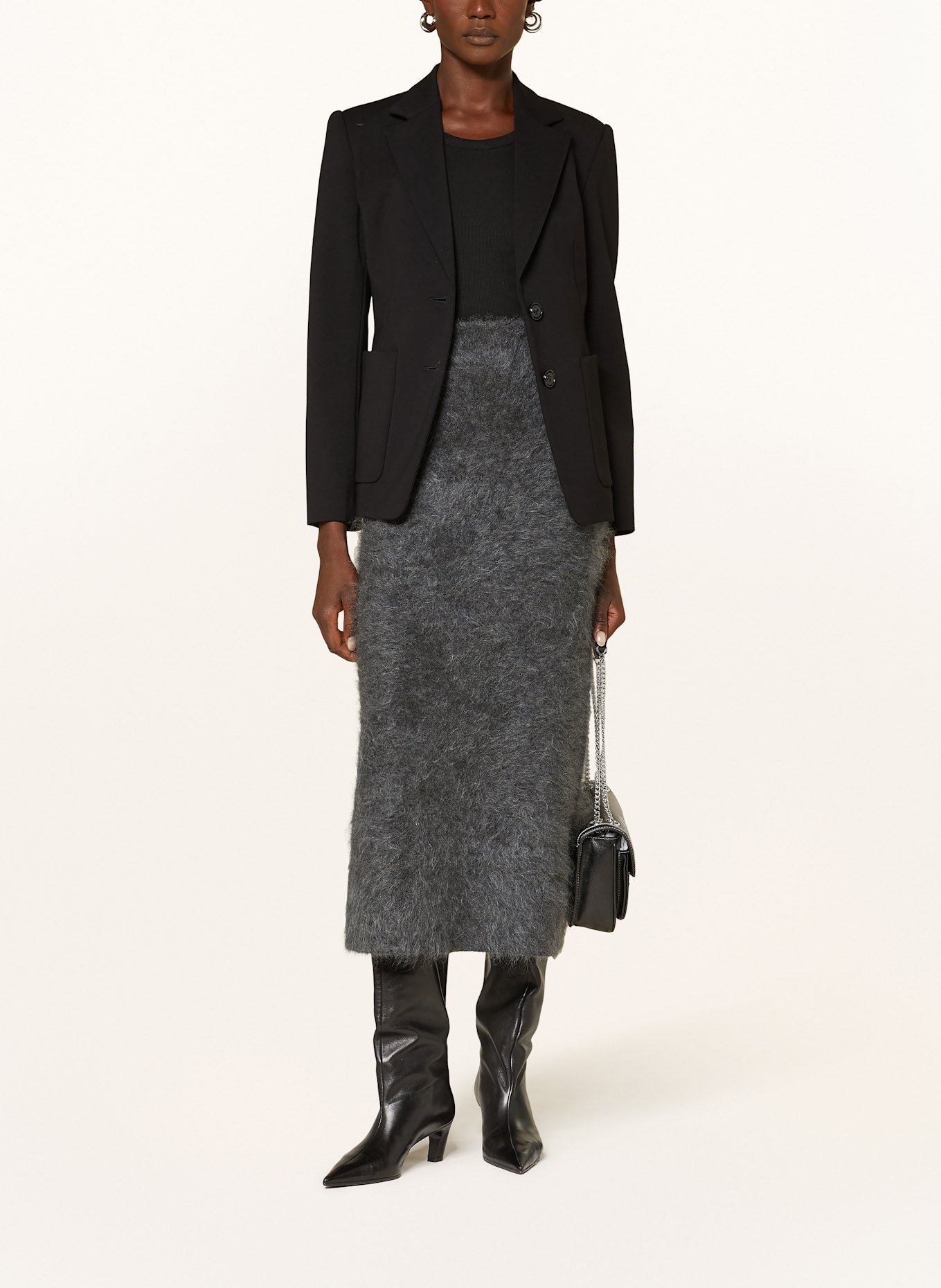 BY MALENE BIRGER Knit skirt ESTILLE with mohair, Color: DARK GRAY (Image 2)