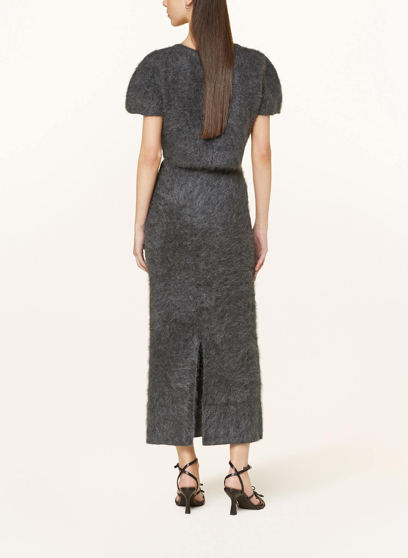 BY MALENE BIRGER Knit skirt ESTILLE with mohair in dark gray