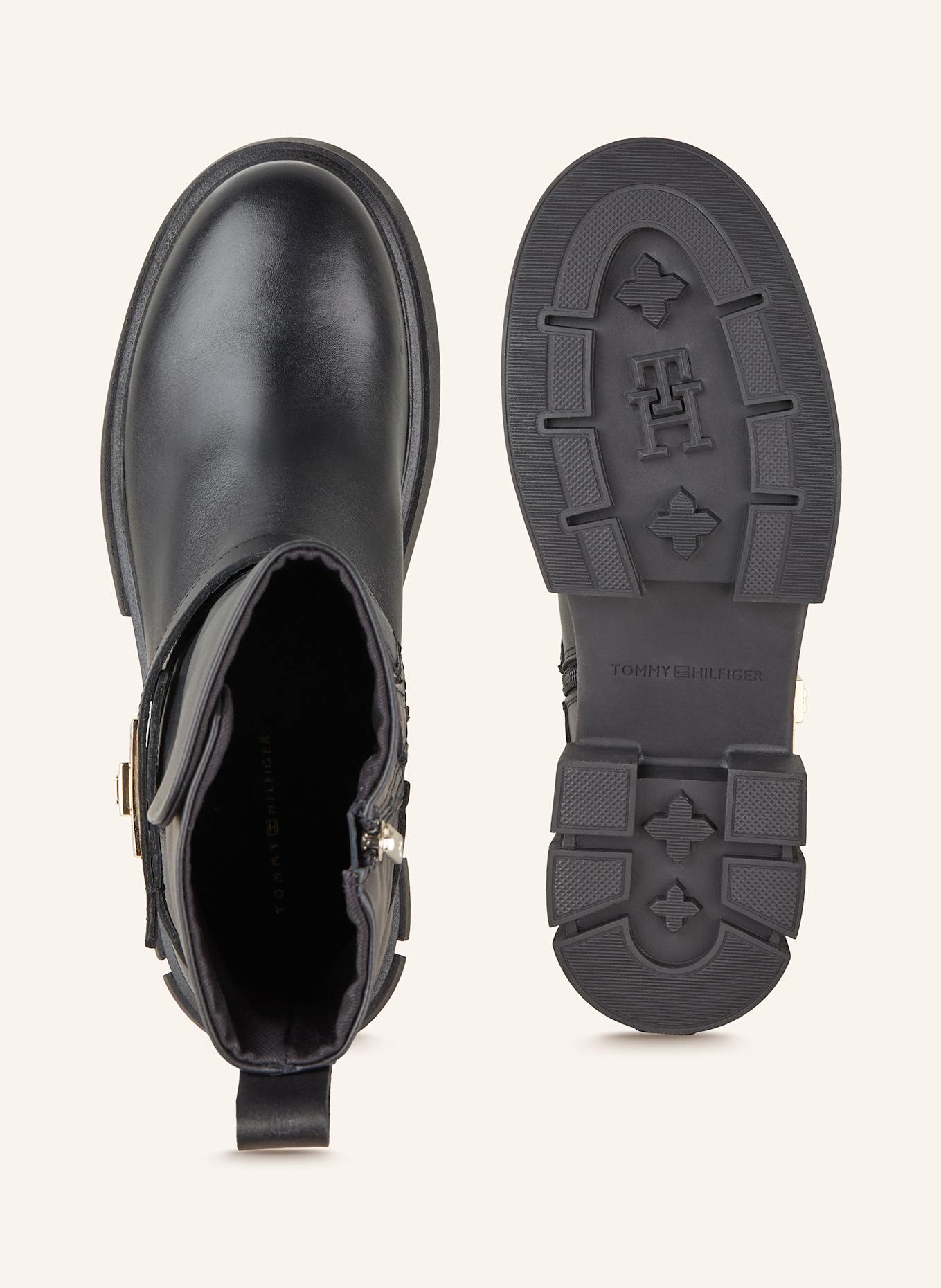 TOMMY HILFIGER Biker Boots in black