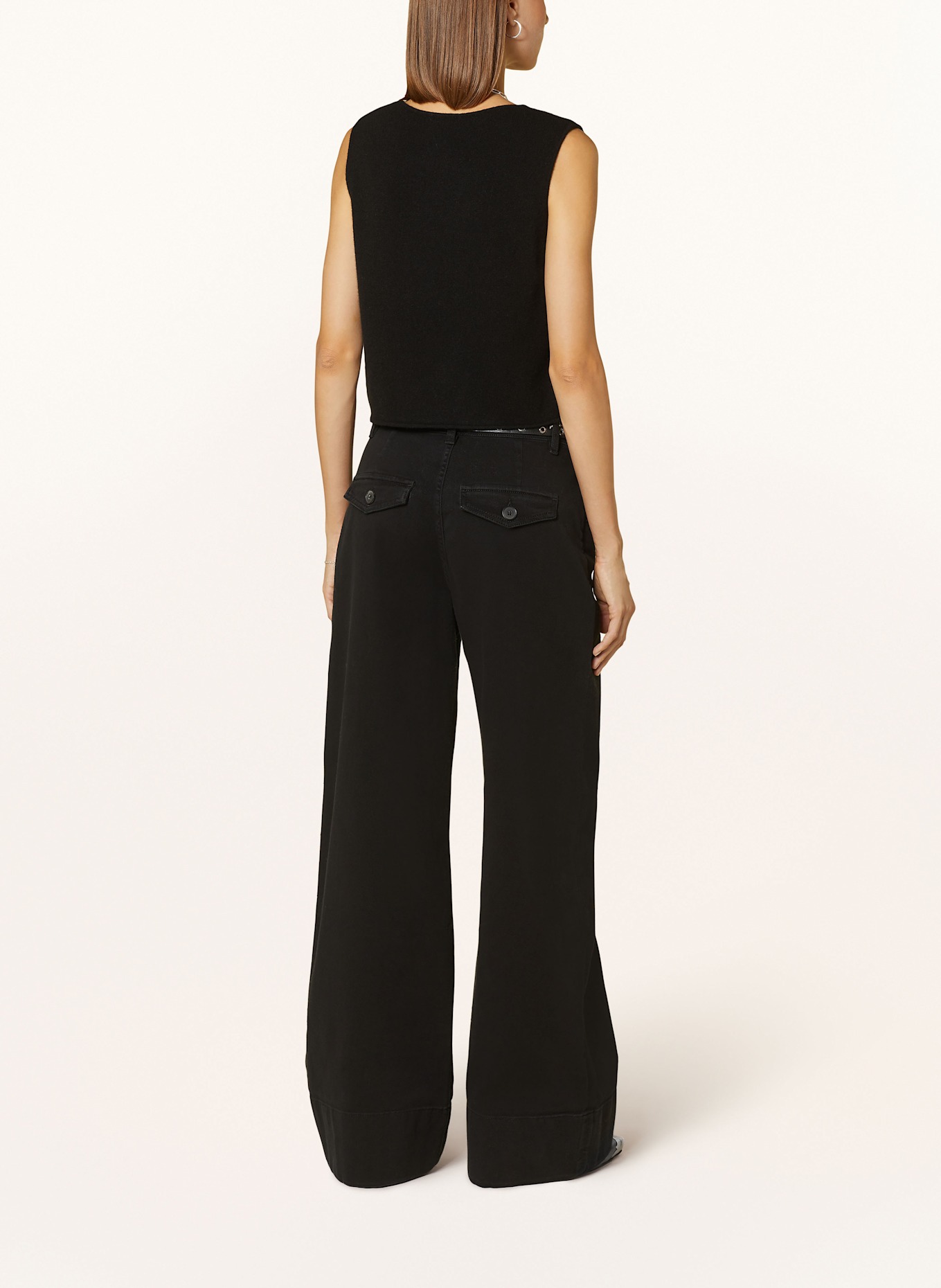 MRS & HUGS Knit top with cashmere: BLACK