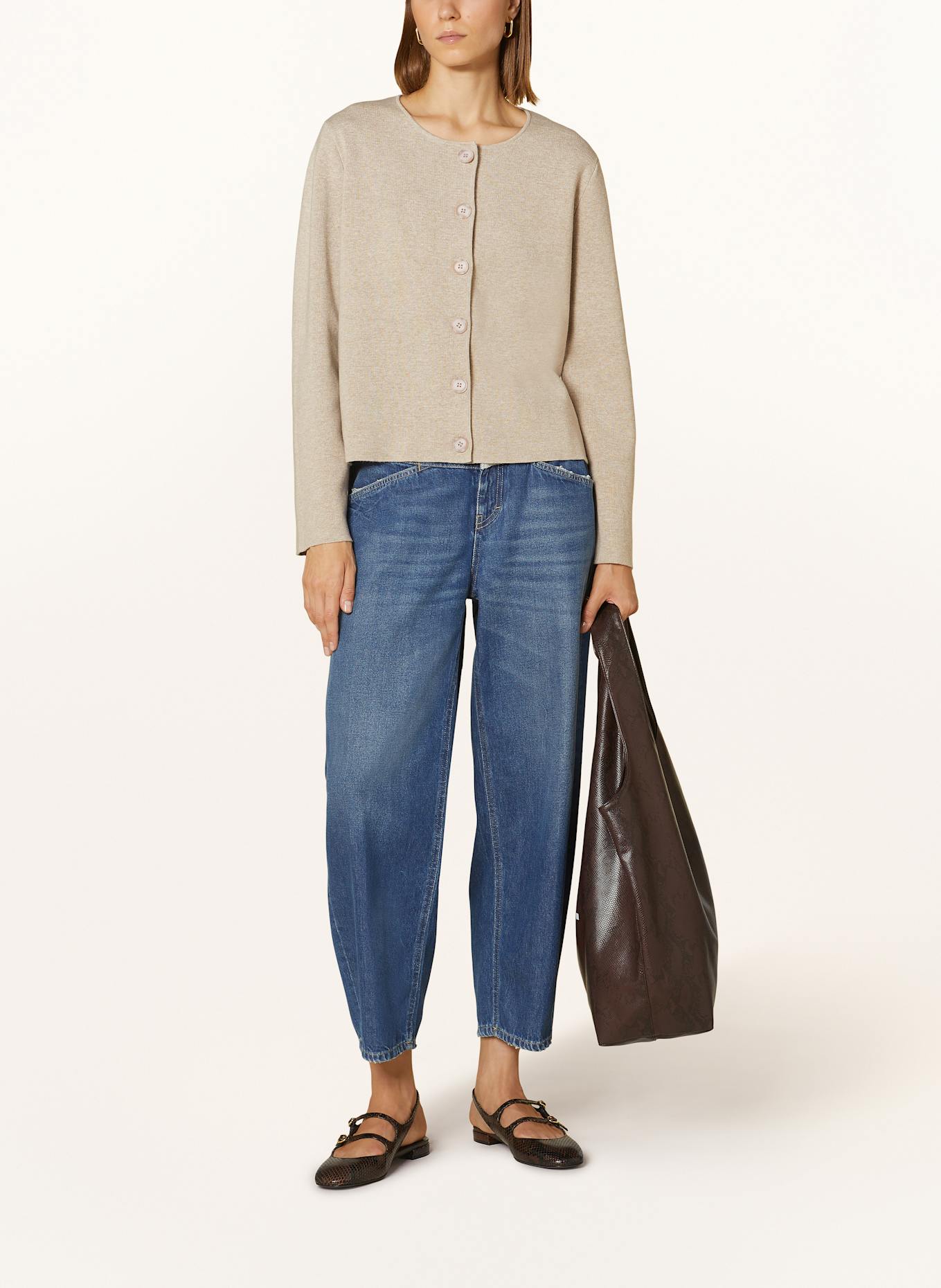 MRS & HUGS Strickjacke mit Leinen: FXN-E1002 beige melange