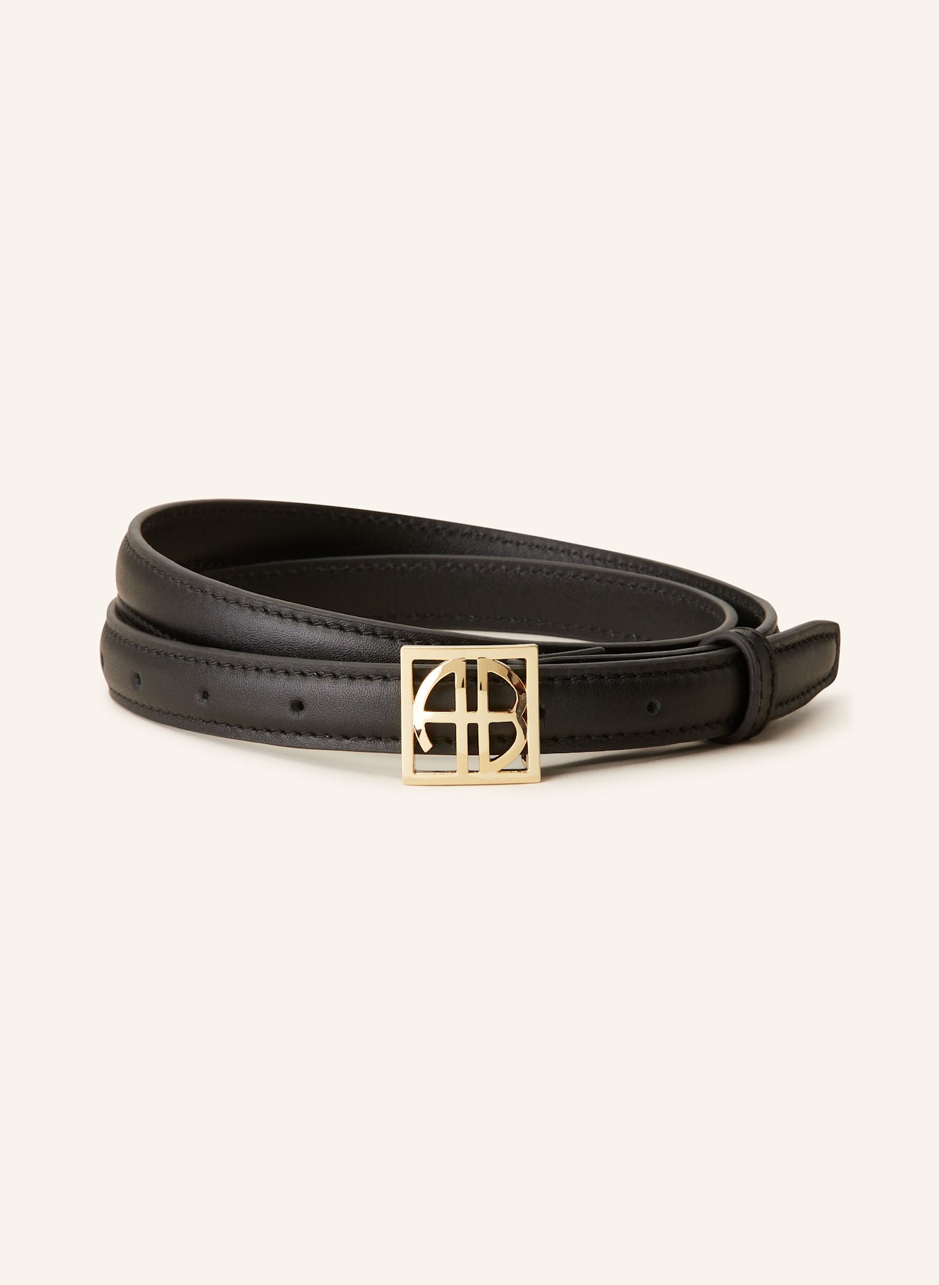 ANINE BING Leather belt: BLACK BLACK