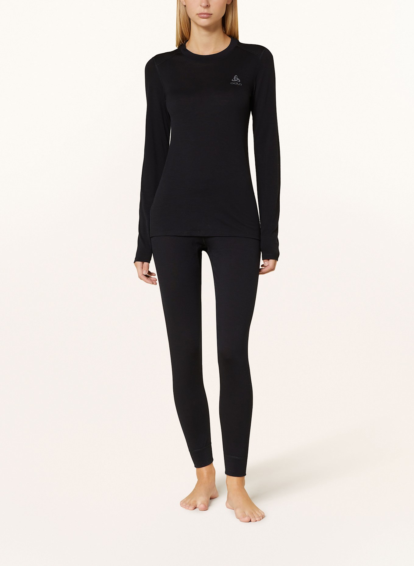 odlo Funktionswäsche-Hose MERINO 160 mit Merinowolle: SCHWARZ