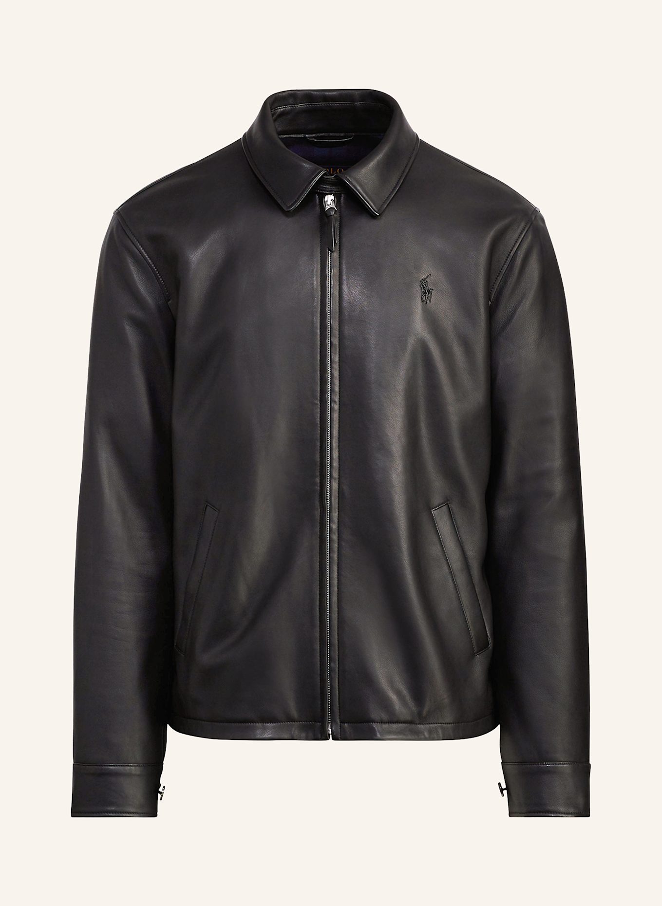 POLO RALPH LAUREN Lederjacke in schwarz