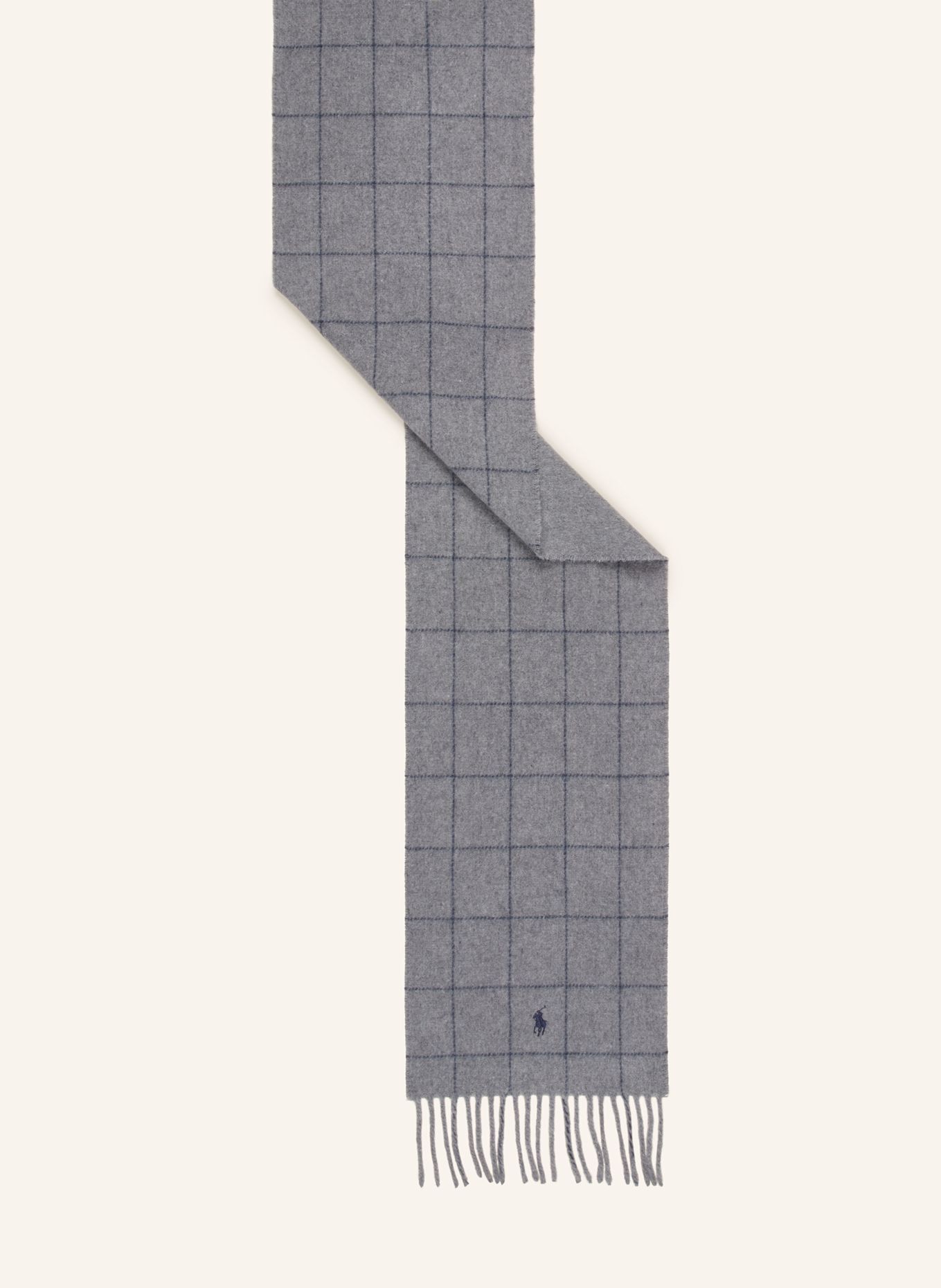 POLO RALPH LAUREN Schal: GRAU / DUNKELBLAU