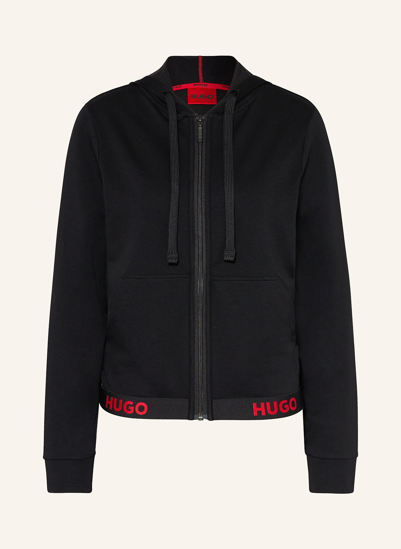 HUGO Veste sweat lounge SPORTY LOGO: NOIR