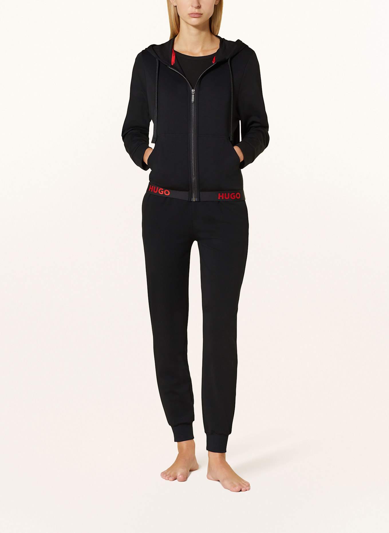 HUGO Veste sweat lounge SPORTY LOGO: NOIR