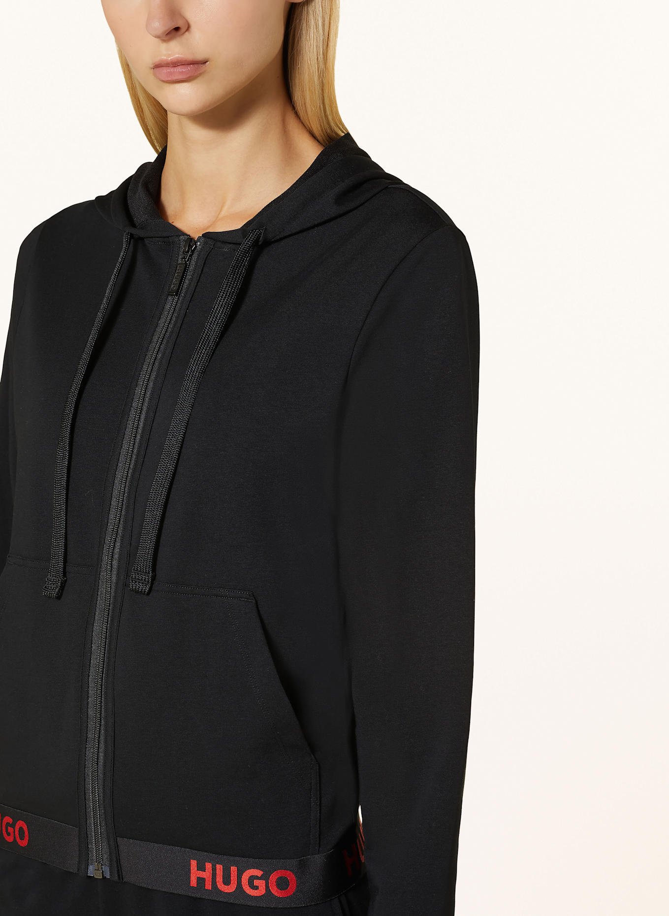 HUGO Veste sweat lounge SPORTY LOGO: NOIR