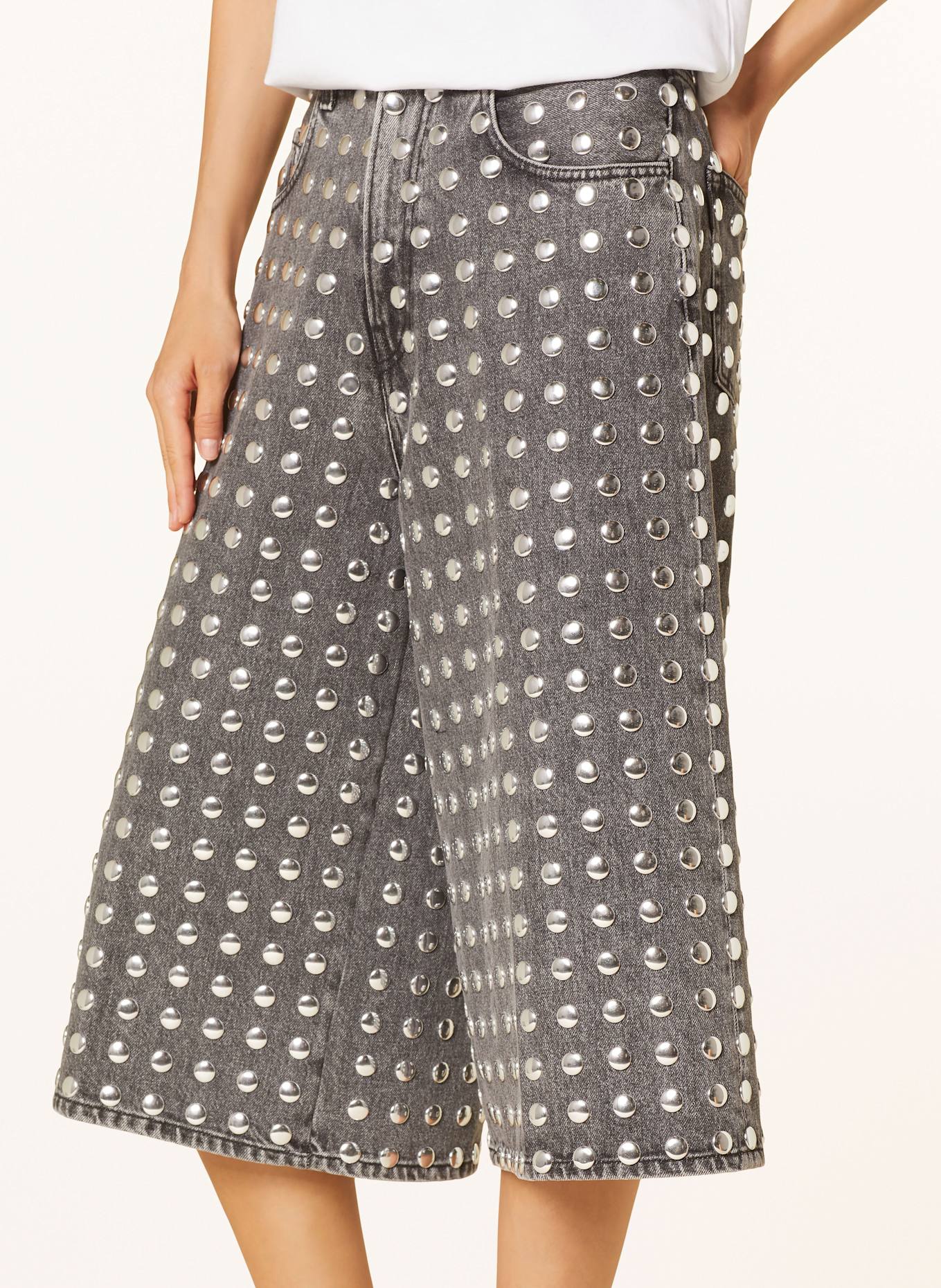 HAIKURE 3/4 jeans BELLE with rivets in l0865 black studded