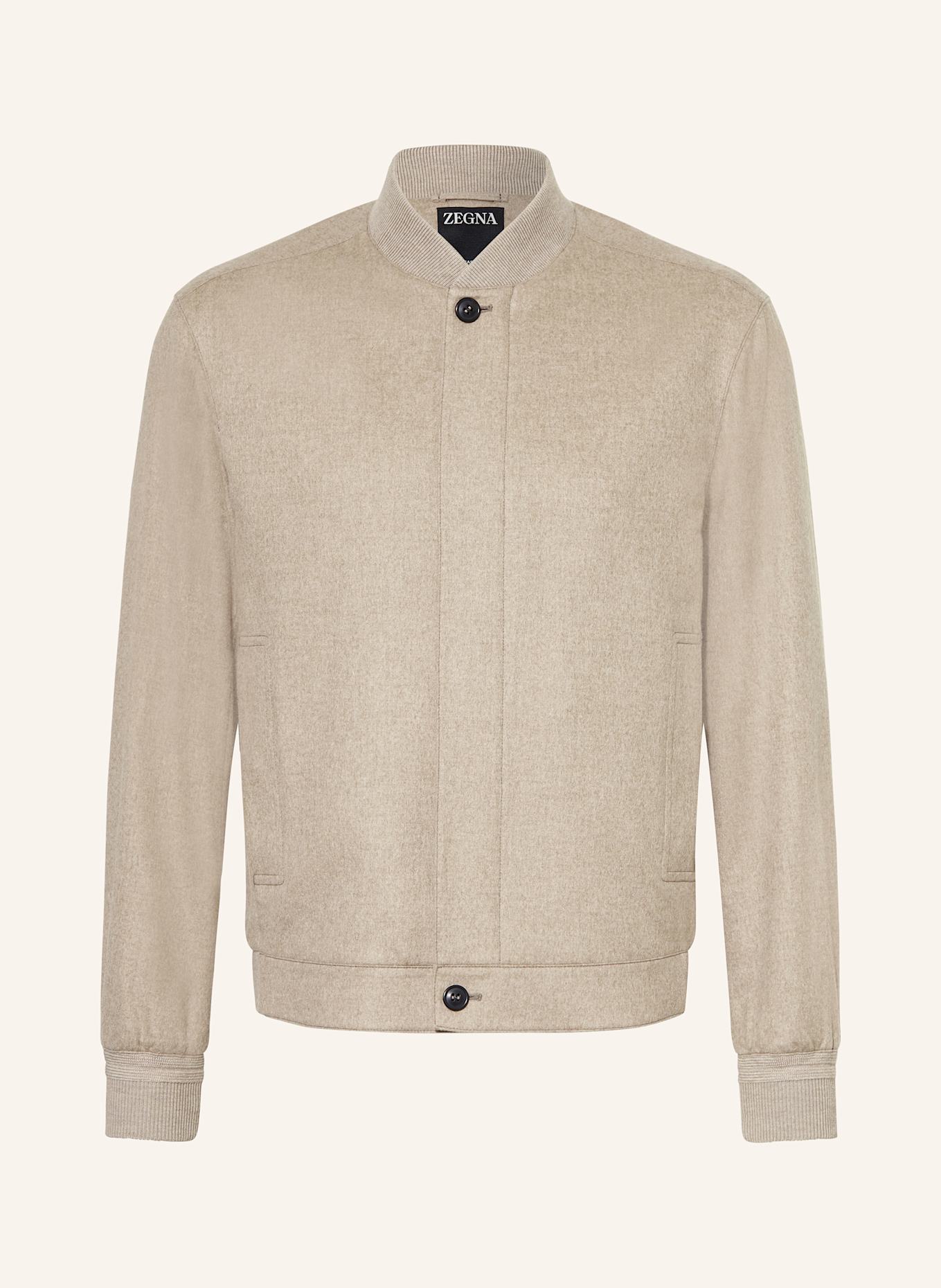 ZEGNA Cashmere bomber jacket in light brown