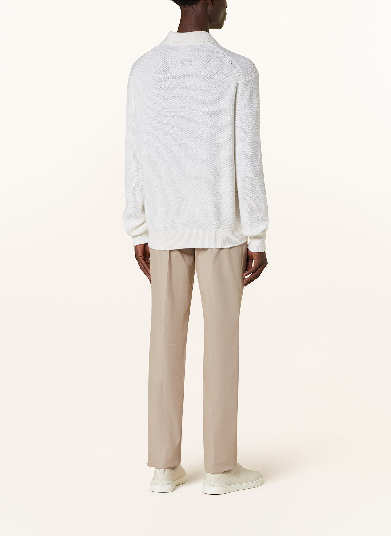 ZEGNA Strick-Poloshirt aus Cashmere: ECRU