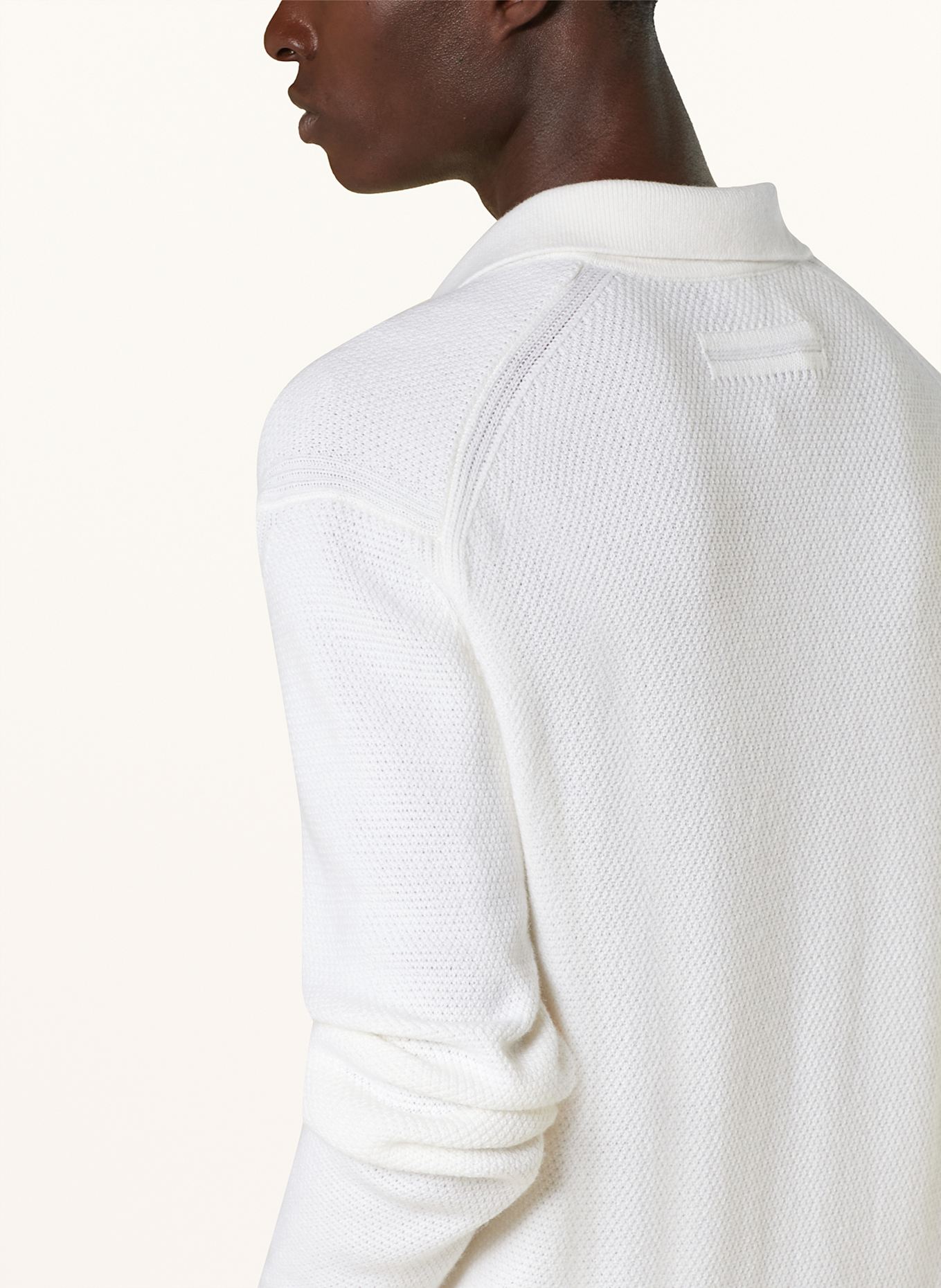 ZEGNA Strick-Poloshirt aus Cashmere: ECRU