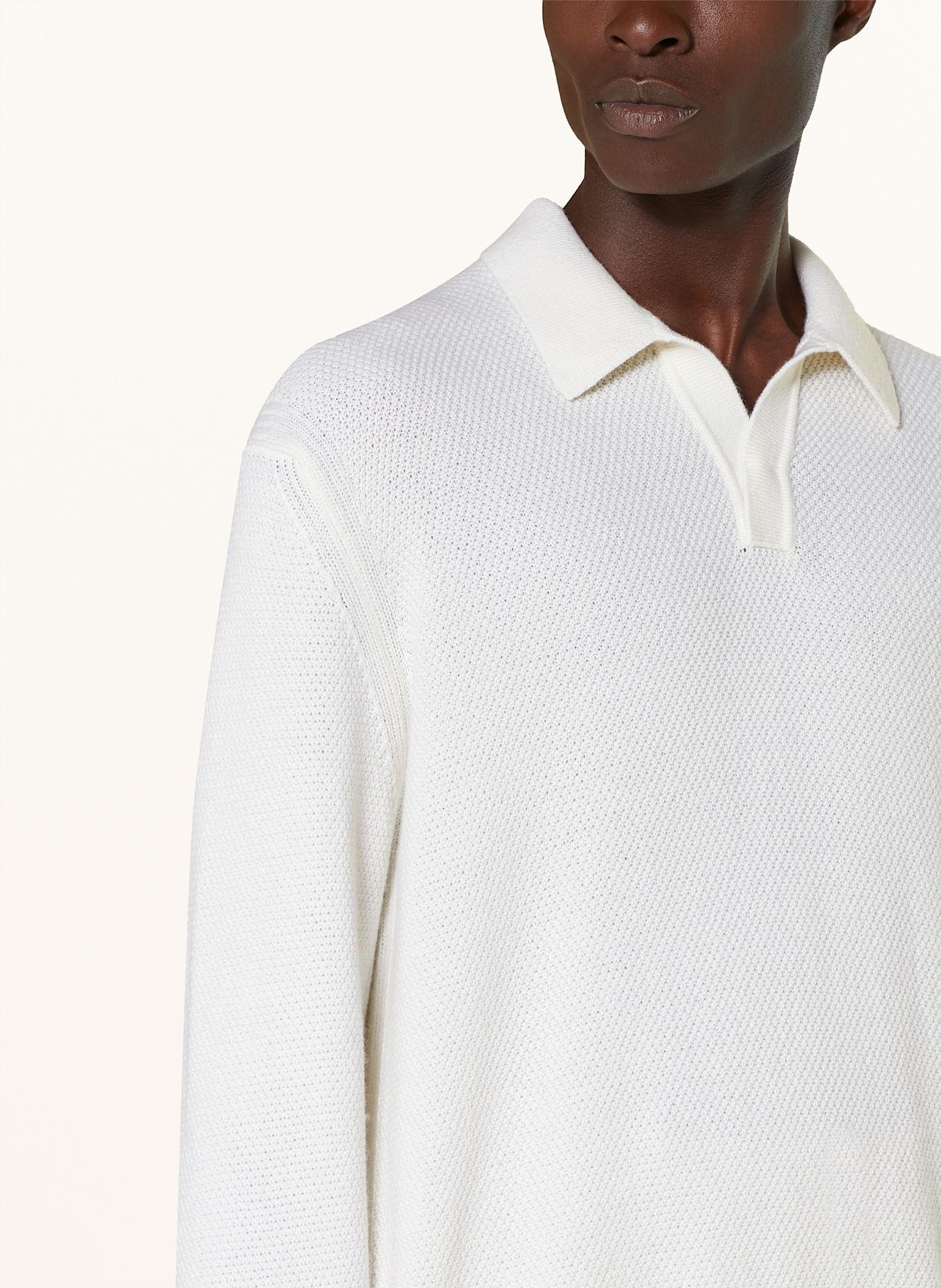ZEGNA Strick-Poloshirt aus Cashmere: ECRU