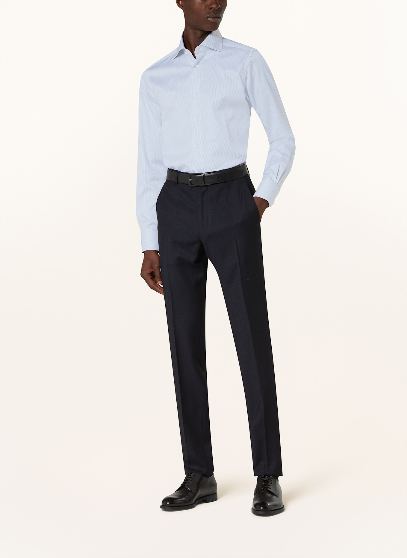 ZEGNA Hemd Slim Fit: DUNKELBLAU / WEISS