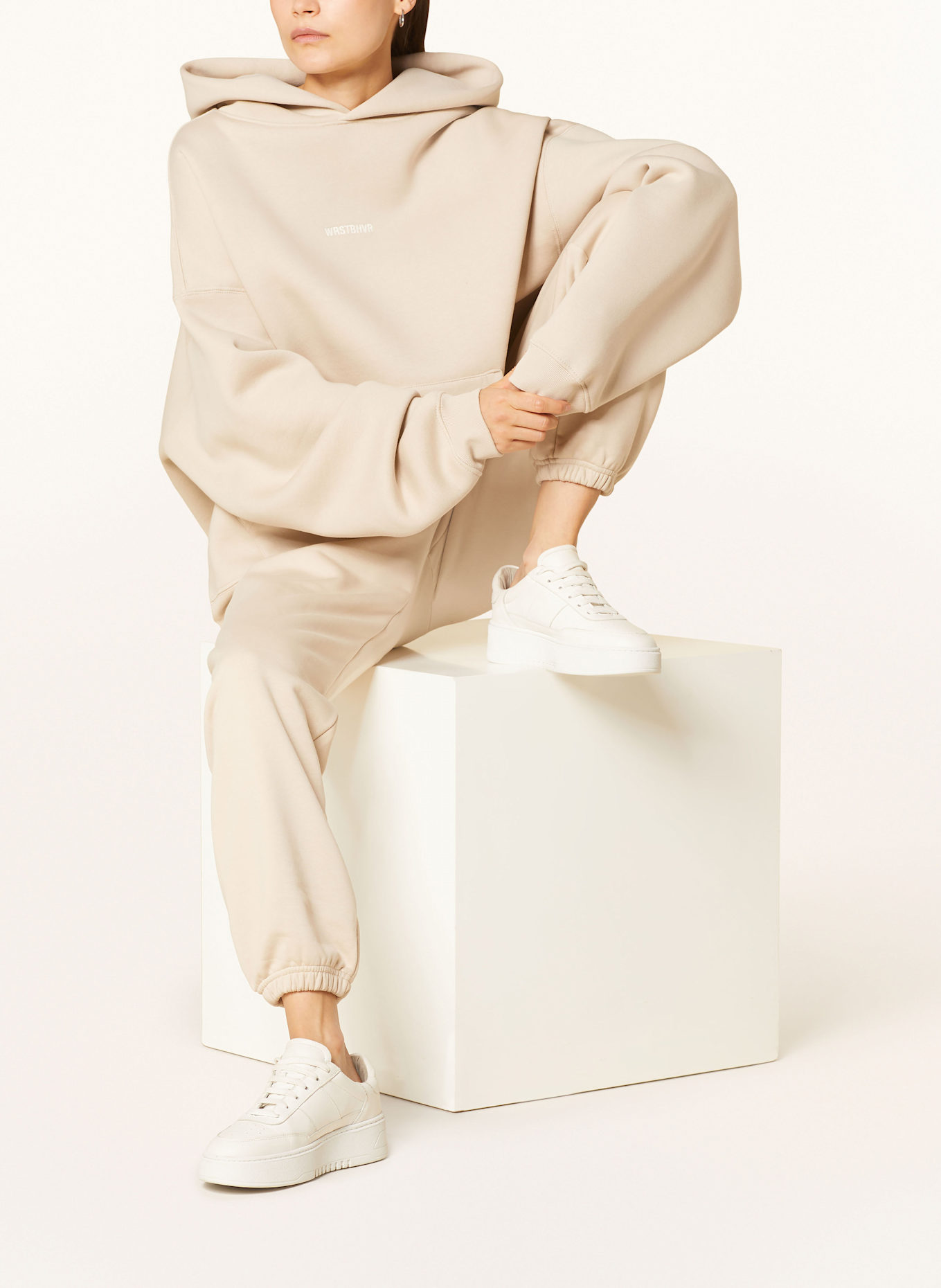 WRSTBHVR Oversized hoodie BRON, Color: LIGHT BROWN (Image 6)