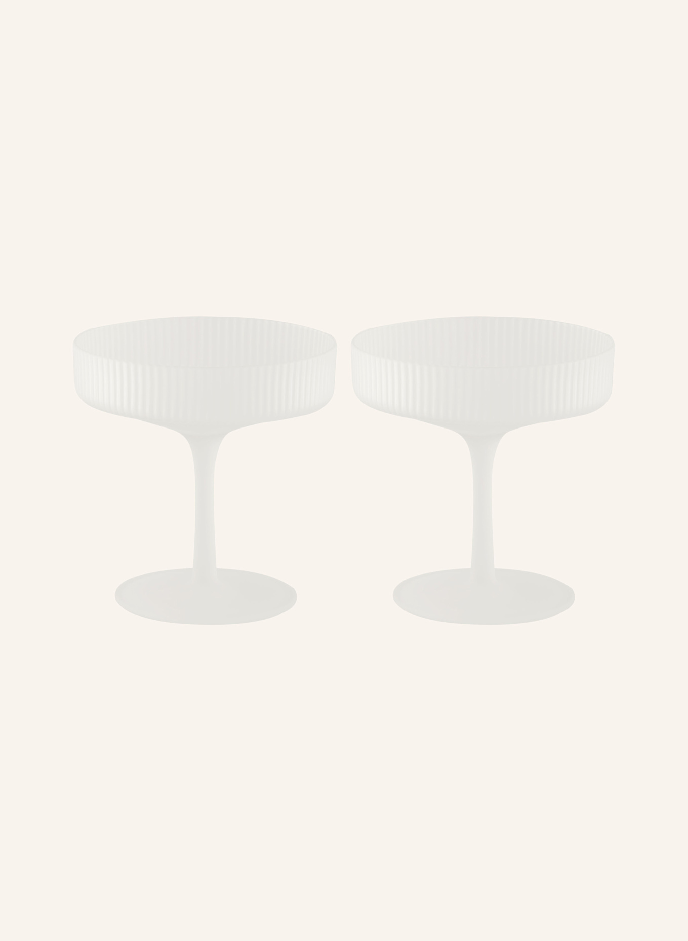 Ferm LIVING 2er-Set Champagnergläser RIPPLE, Farbe: WEISS (Bild 1)