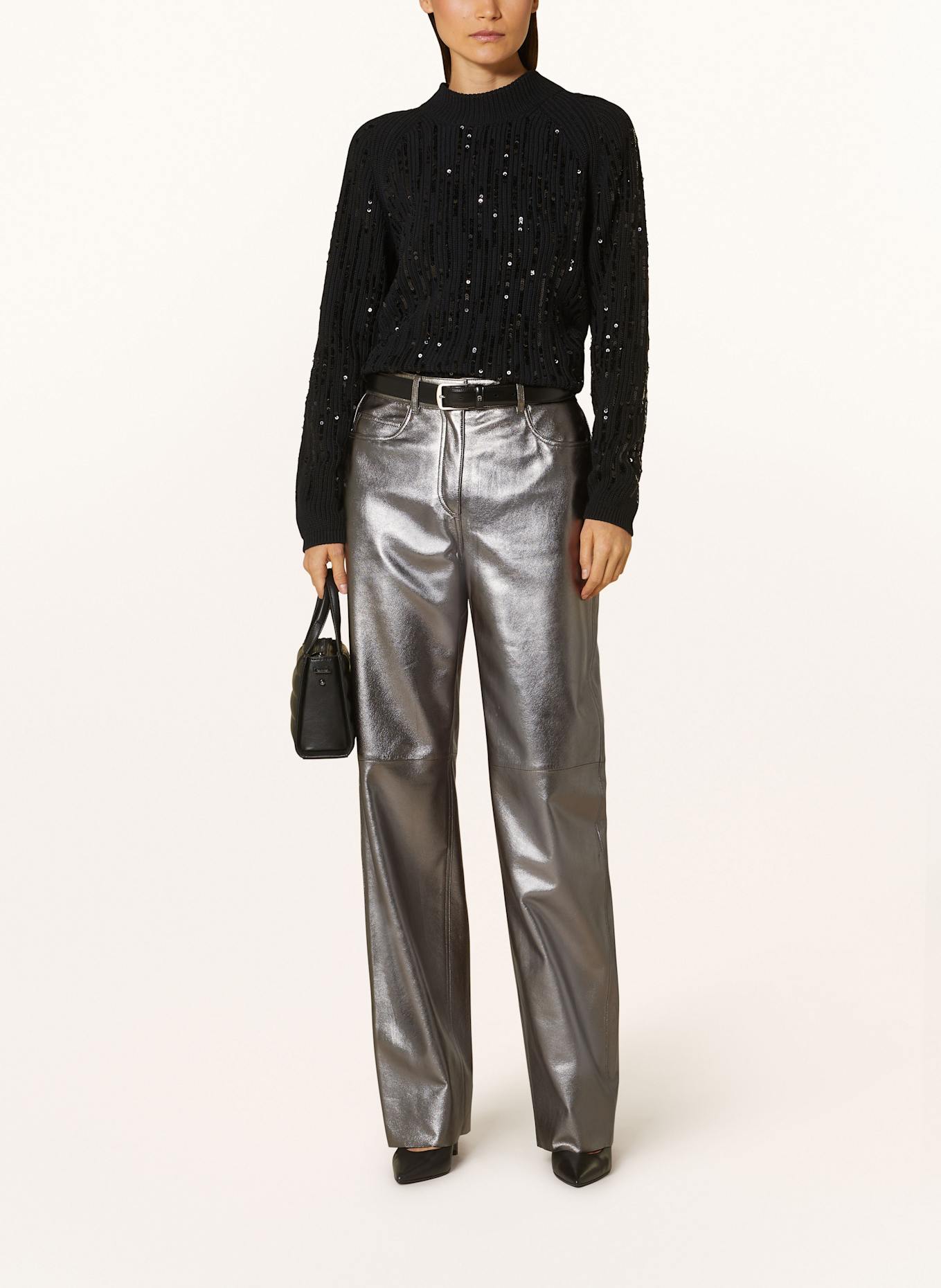 RIANI Lederhose: SILBER
