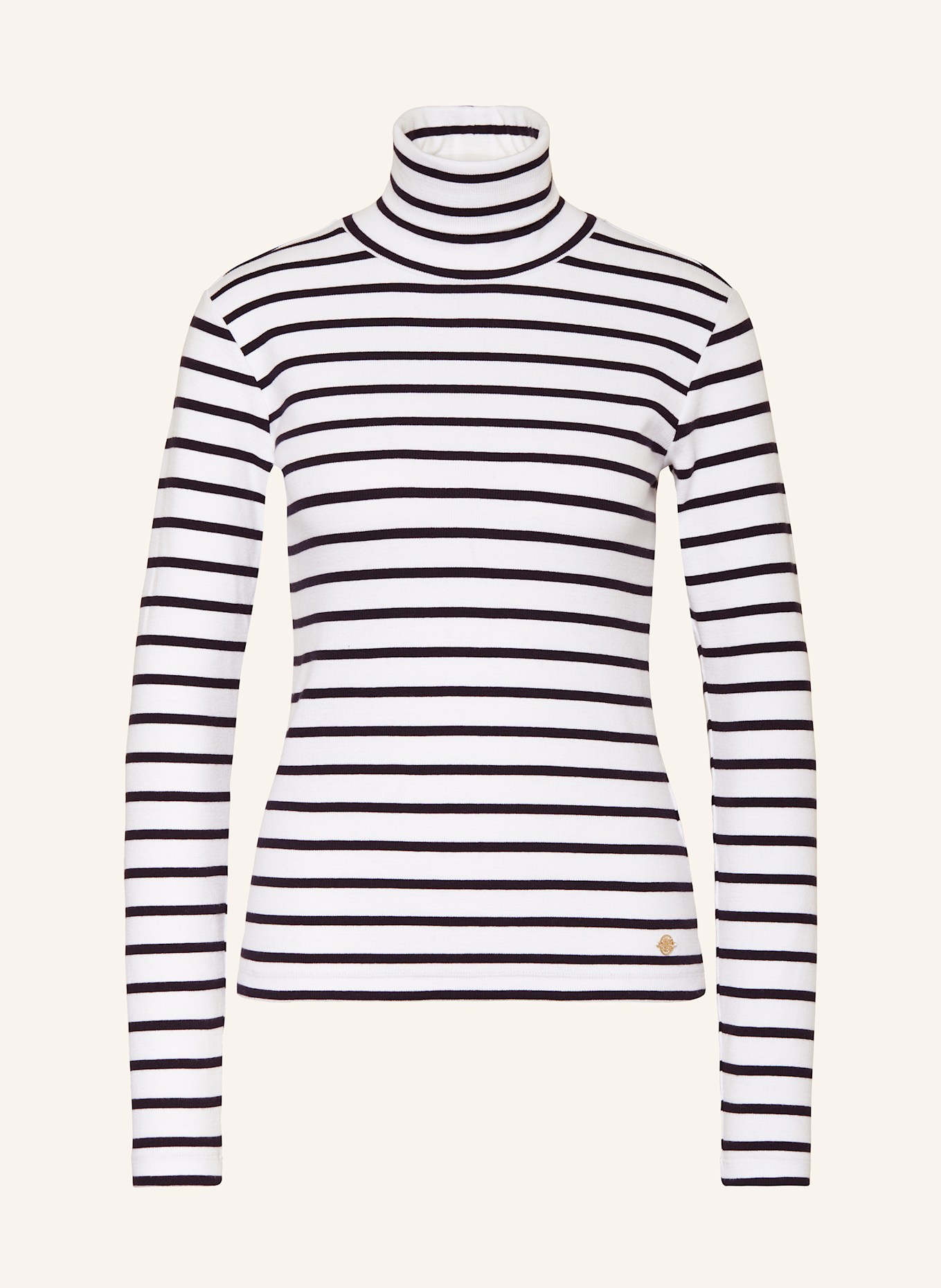 RIANI Rollkragenshirt: WEISS / DUNKELBLAU