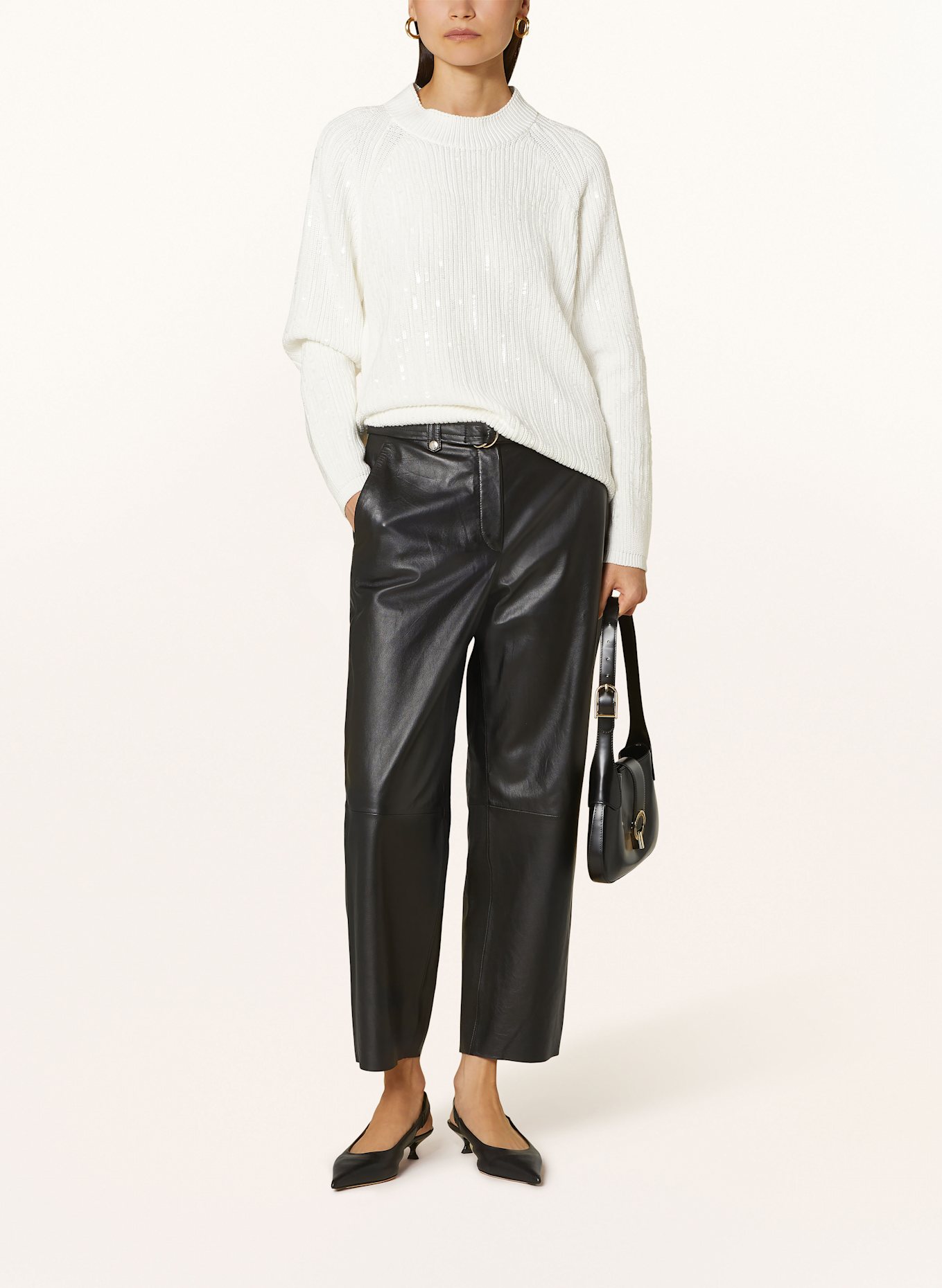 RIANI Pullover mit Pailletten: WEISS